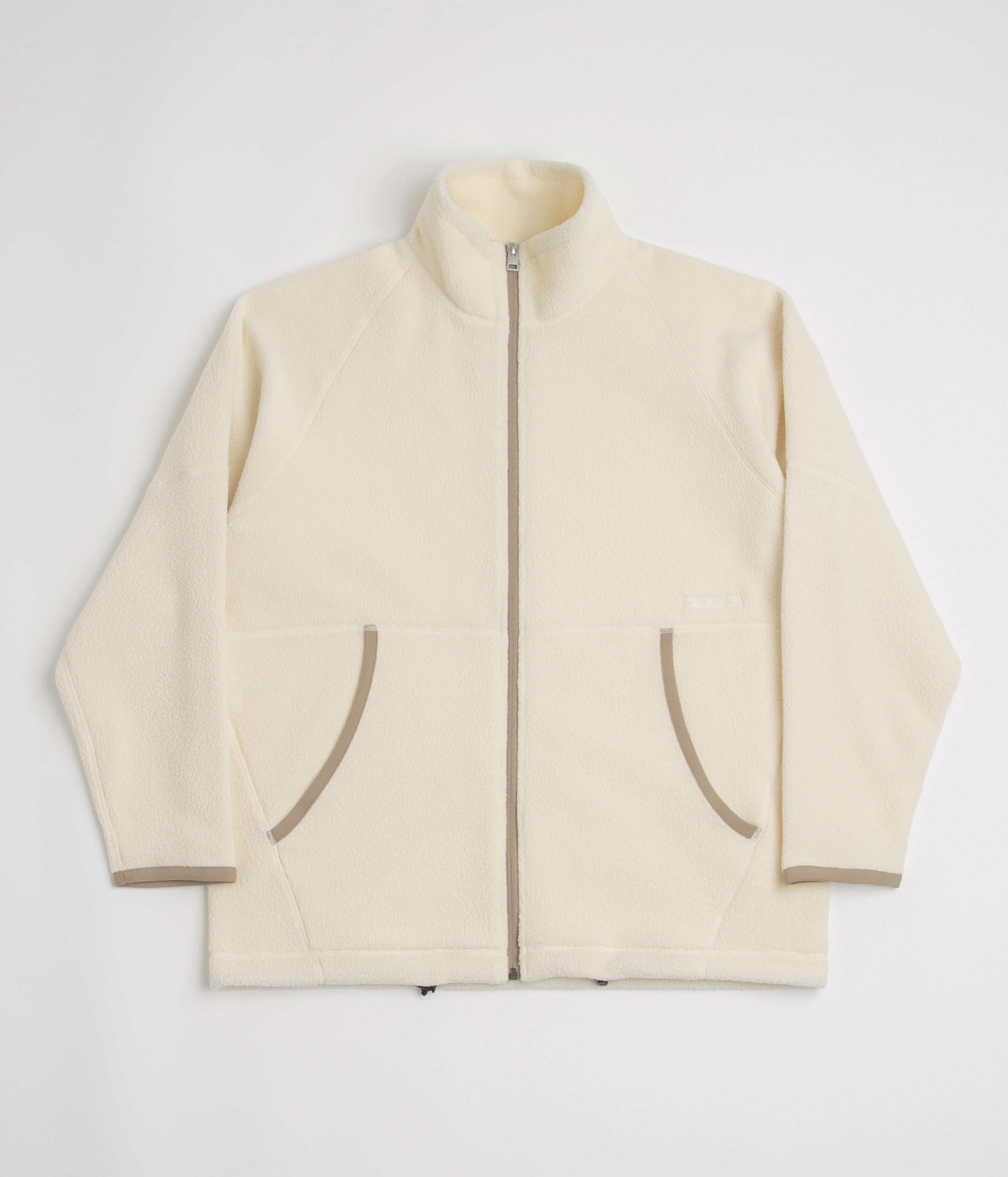 Norse Projects Tycho Pile Fleece Full Zip Jacket - Ecru Outdoor Core
