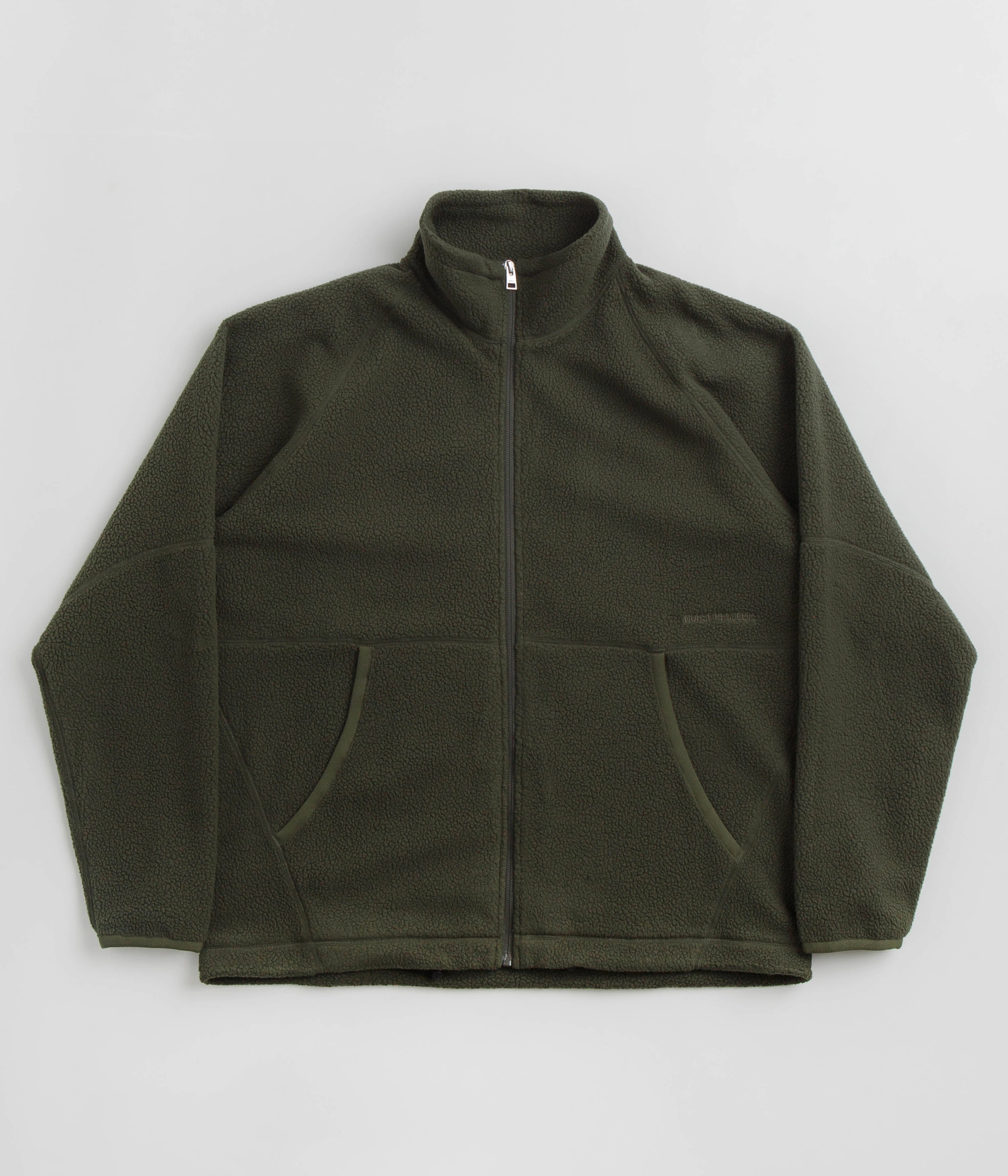 campers Weekend Comfort Norse Projects Tycho Pile Fleece Full Zip Jacket - Ivy Green