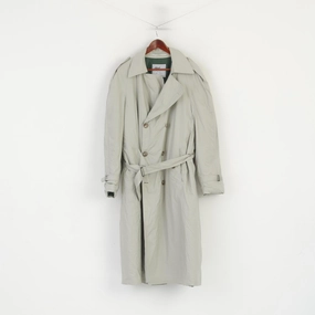 Pullover Norwind Men 52 L Coat Beige Cotton Erba Travel Lined Vintage 90s Belted Classic Trench