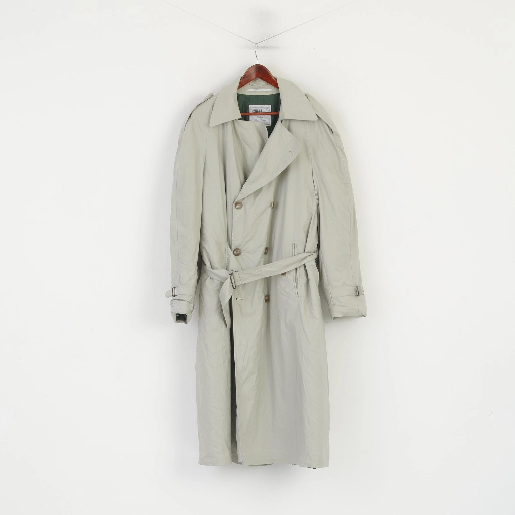 Pullover Norwind Men 52 L Coat Beige Cotton Erba Travel Lined Vintage 90s Belted Classic Trench