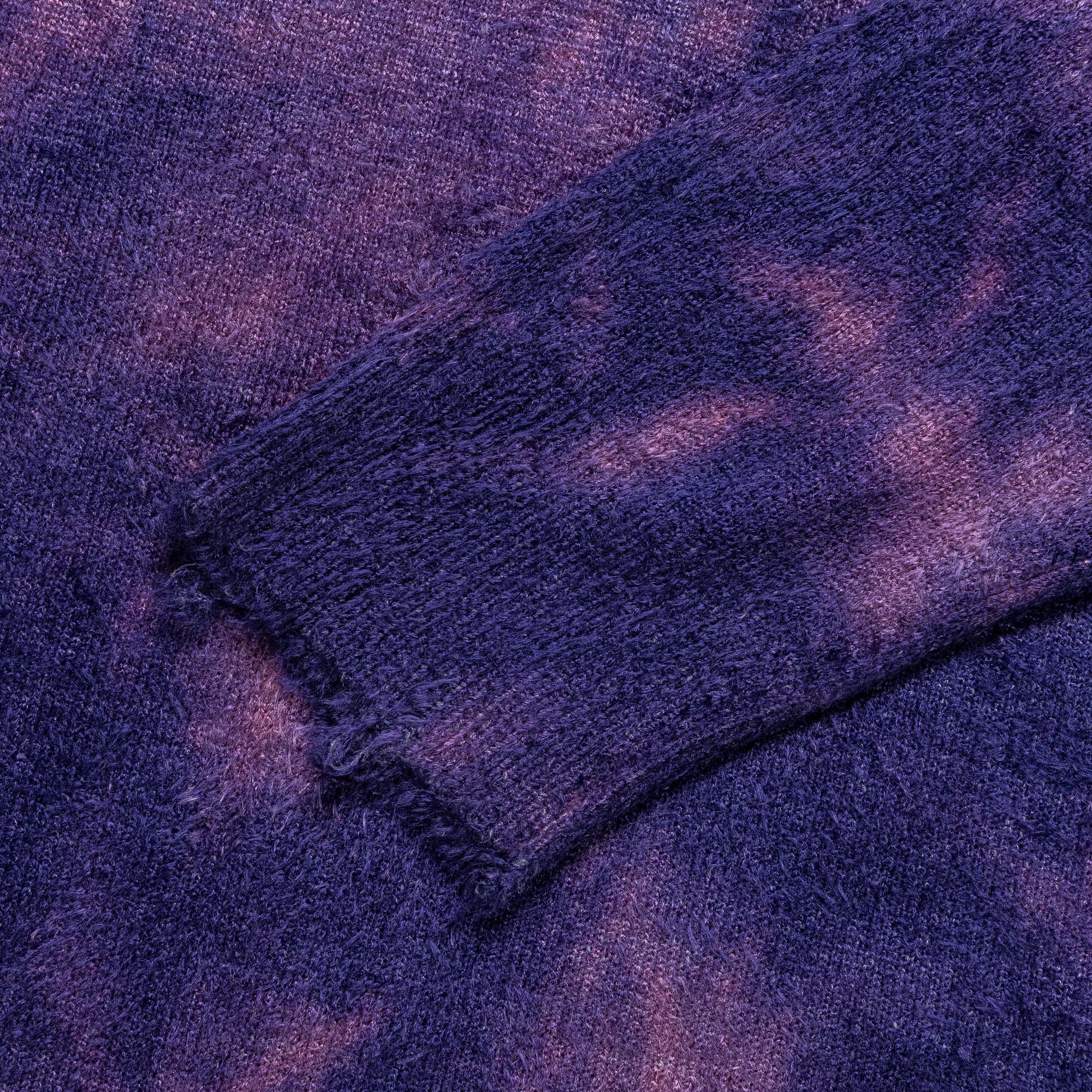 TearResistant Fabric Clean Cut Rayon Mole Yarn Jersey Uneven Dye Knit Crew - Navy/Purple