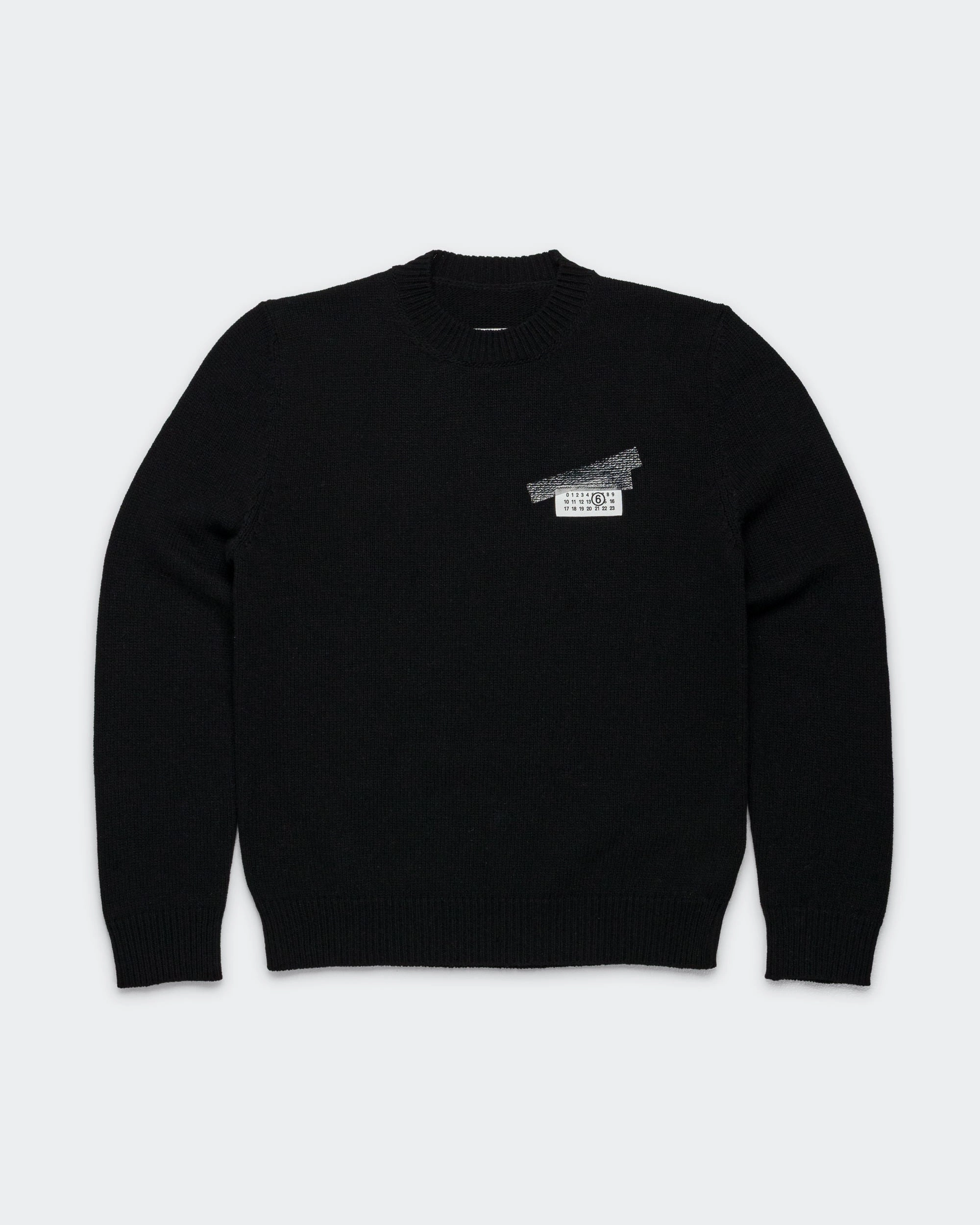 Numbers Logo Crewneck Sweat - Black anti pill coating Mass produced