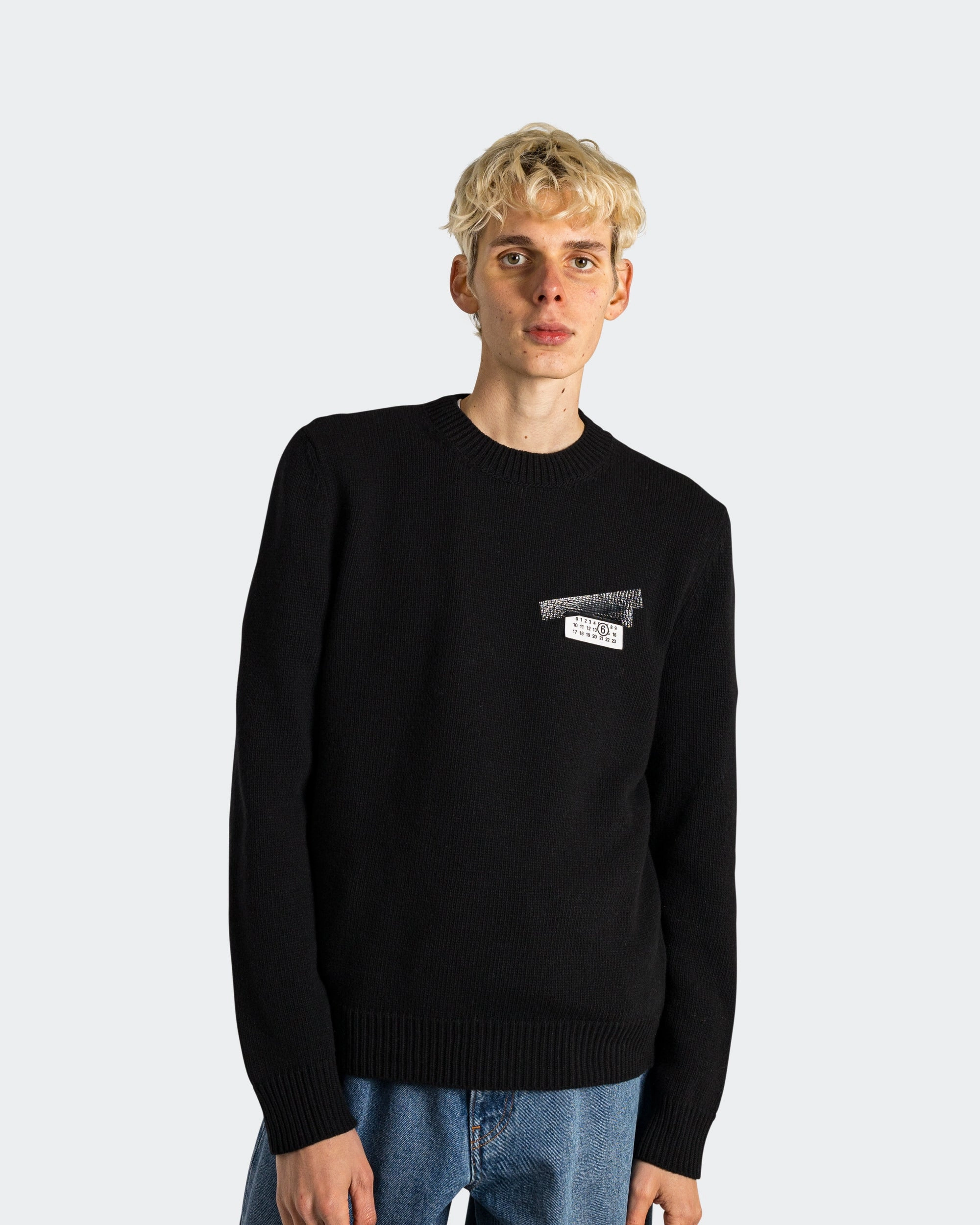 Essential Layer Numbers Logo Crewneck Sweat - Black