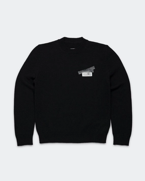 Numbers Logo Crewneck Sweat - Black anti pill coating Mass produced
