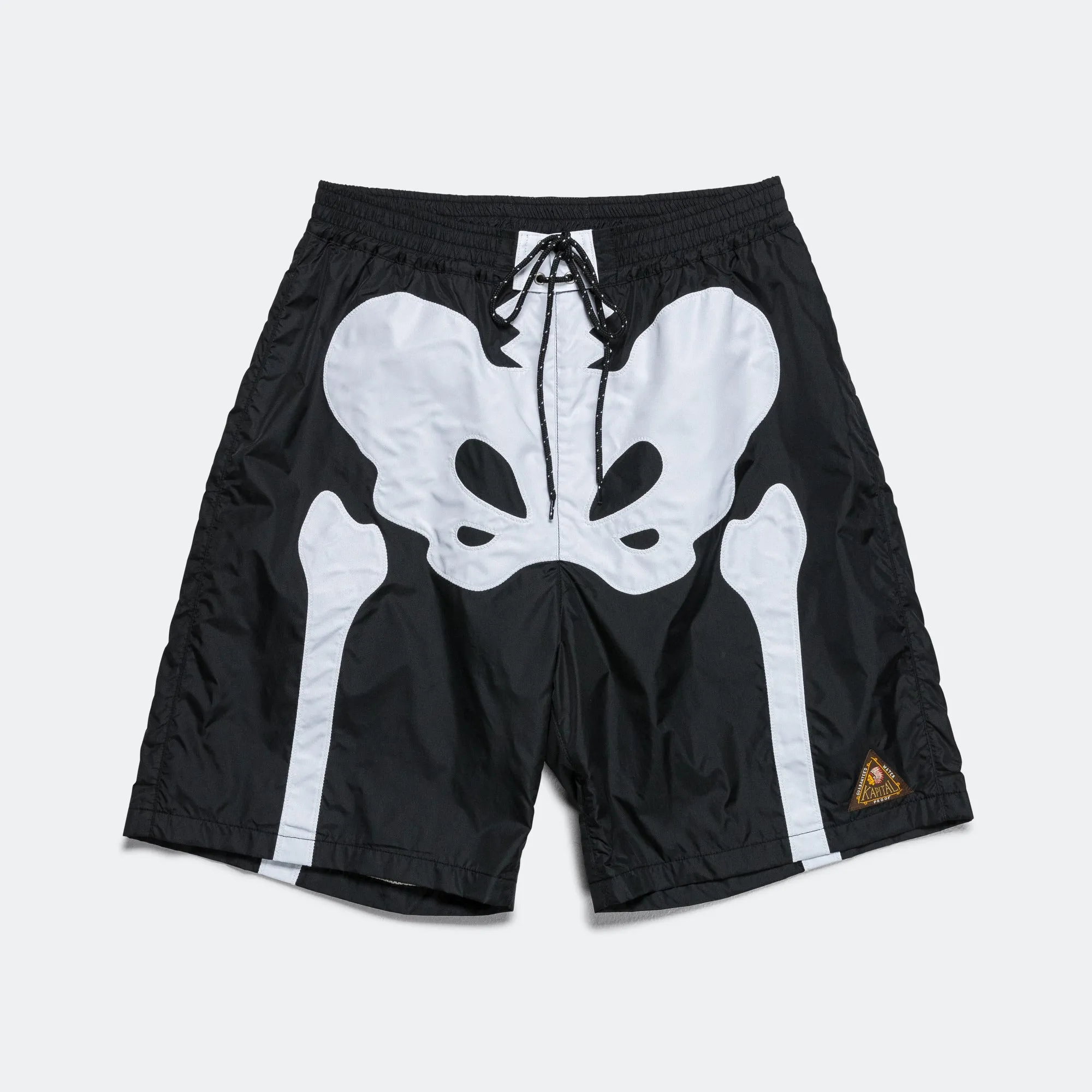 Nylon BONE Swim Trunks - Black Flexible Stretch Waist