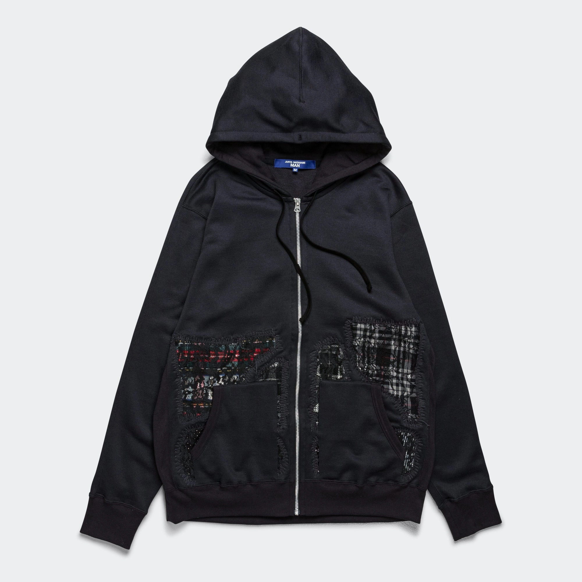 Nylon Cotton French Terry x Multi Fabrics Patchwork Jacket - Grey/Mix Enhanced Edge Binding