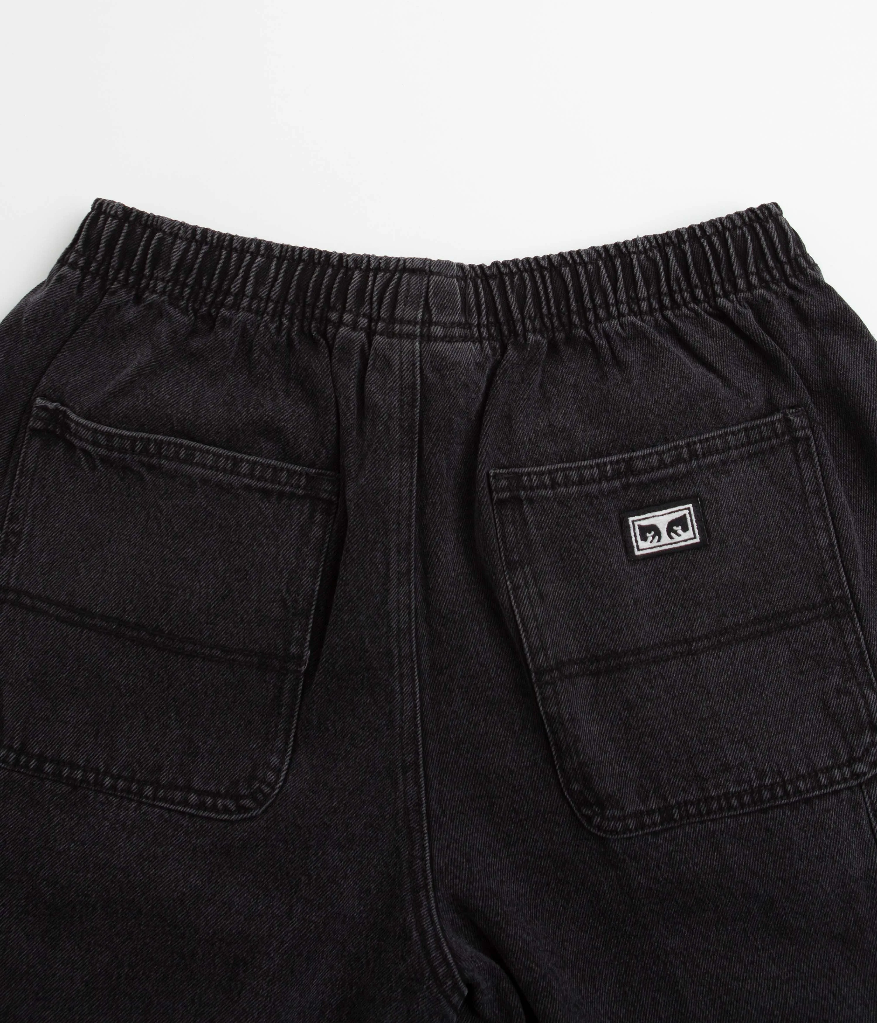 Obey Easy Denim Carpenter Shorts - Black Go Casual Clean Finish