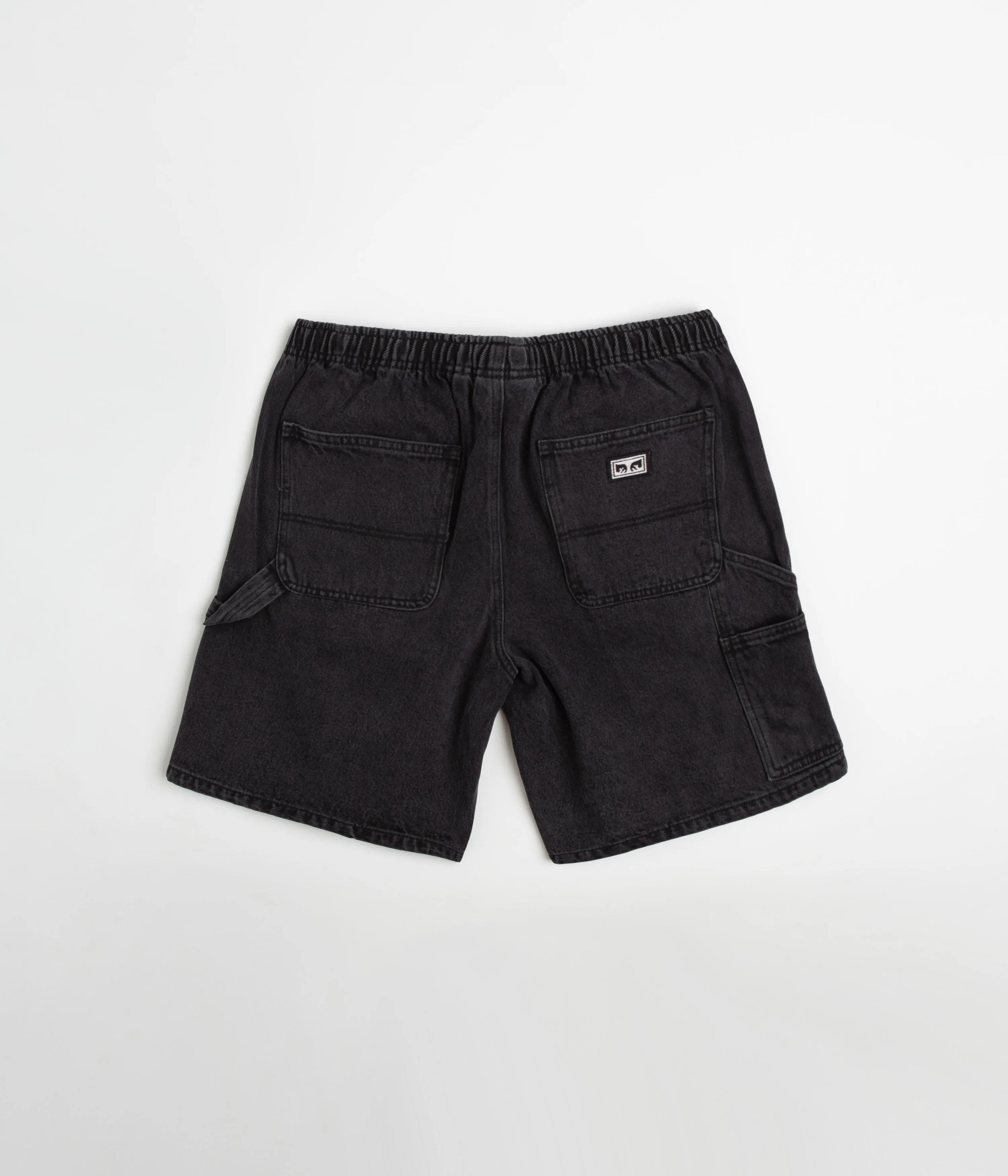 Recycled Polyester Blend Obey Easy Denim Carpenter Shorts - Black