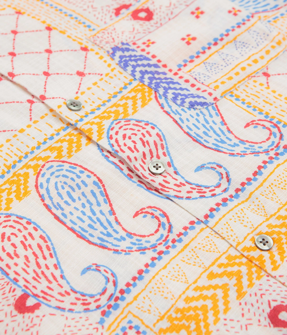 hypoallergenic Dressy look Obey Archie Short Sleeve Shirt - Cream Multi