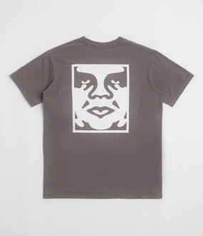 Minimal Comfort Obey Bold Icon Face T-Shirt - Pigment Dusty Black