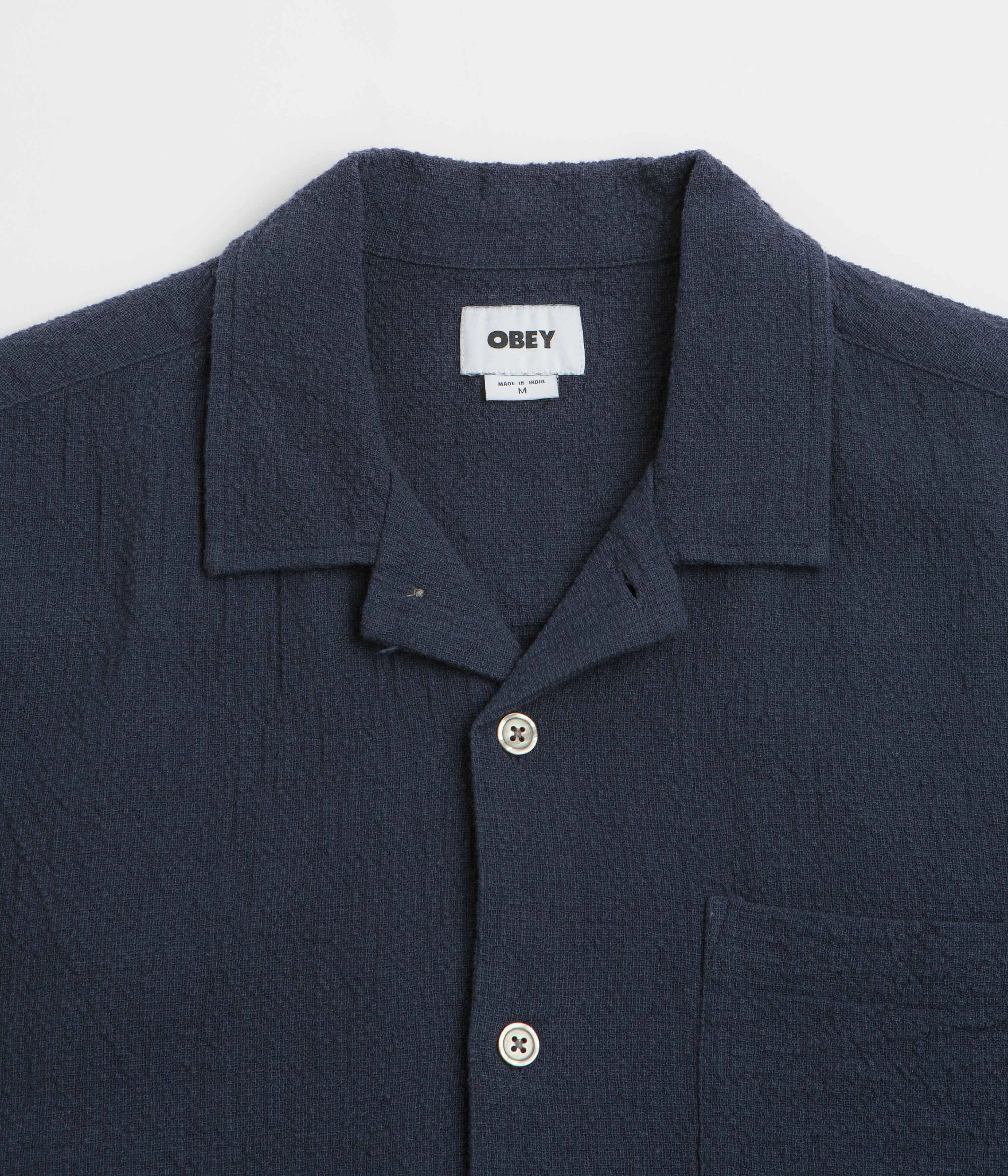 Obey Curtis Short Sleeve Shirt - Navy Wardrobe Must-Have Seasonal Trend