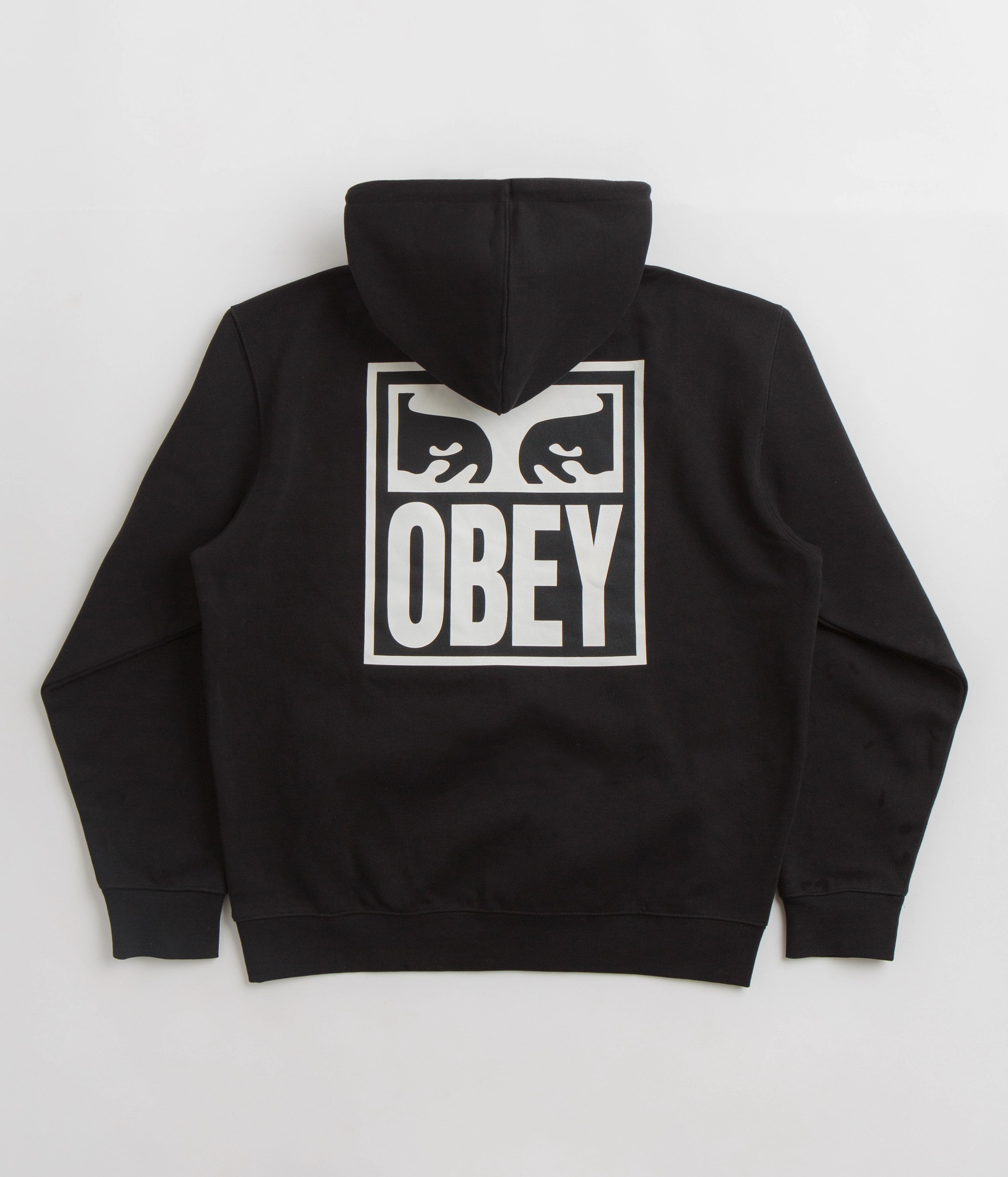 Girly style Chipmunk like Obey Eyes Icon Hoodie - Black