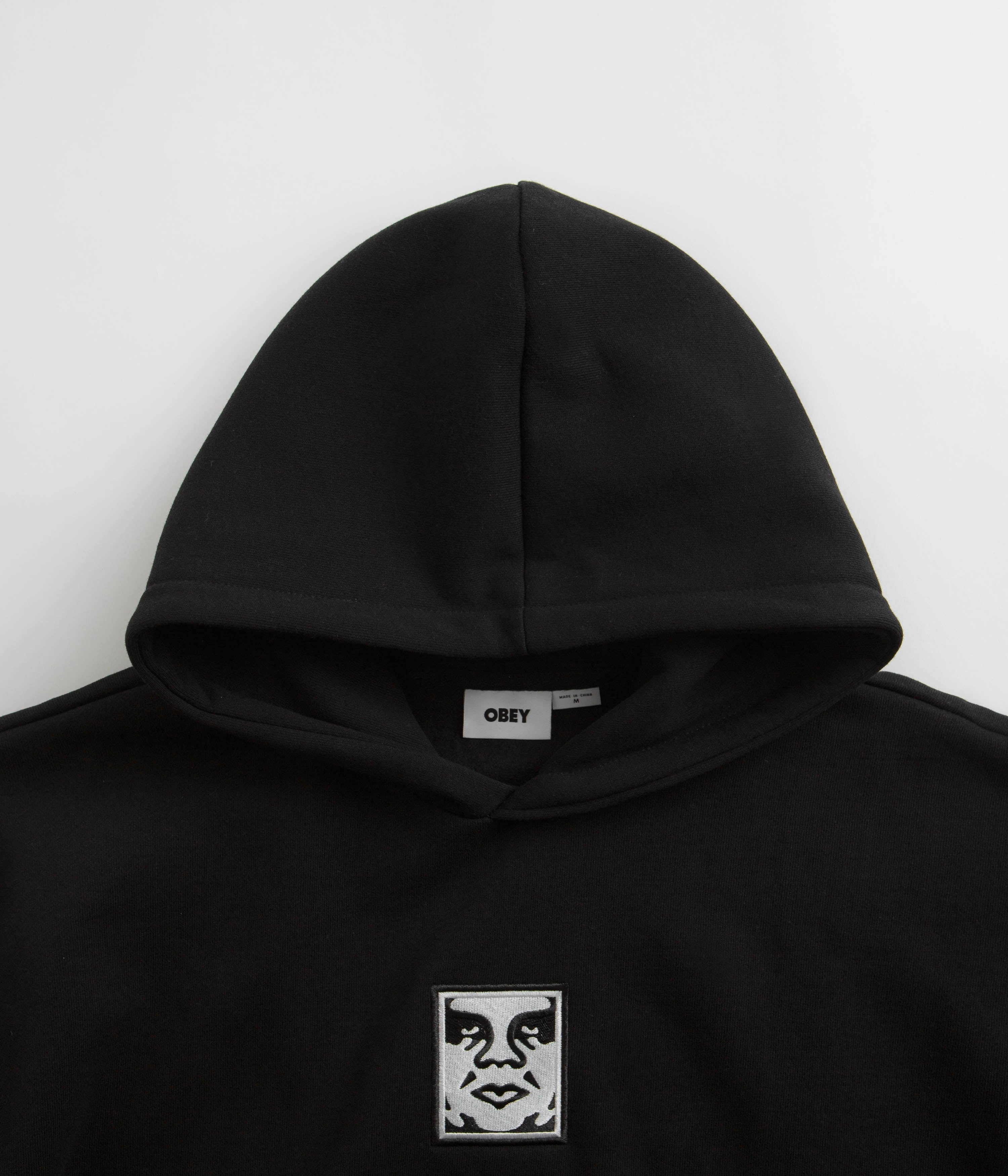 Obey Icon Extra Heavy Hoodie - Black Cotton Blend