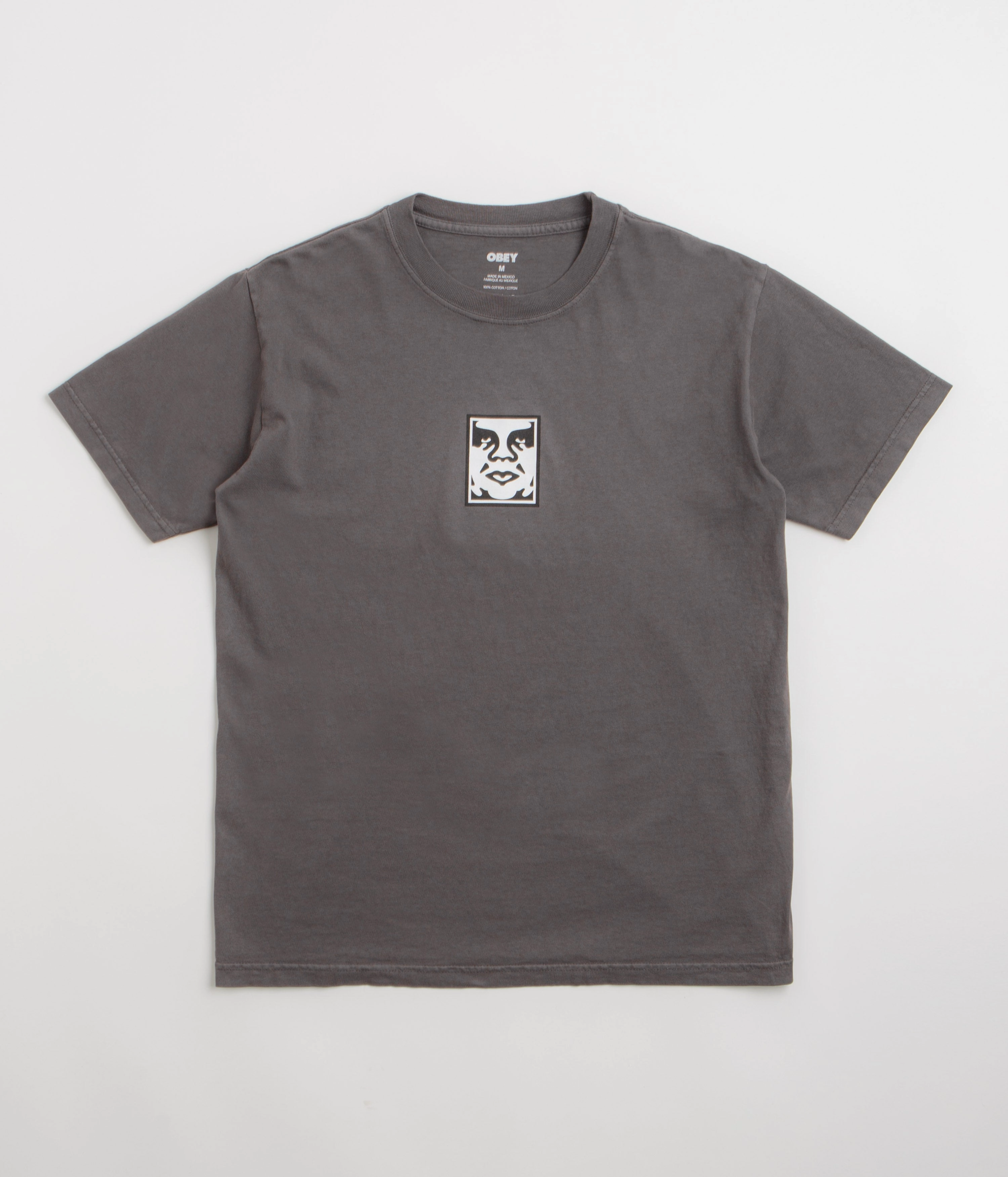 MinimalistDesign Daily Trend Look Obey Icon Face T-Shirt - Pigment Dusty Black