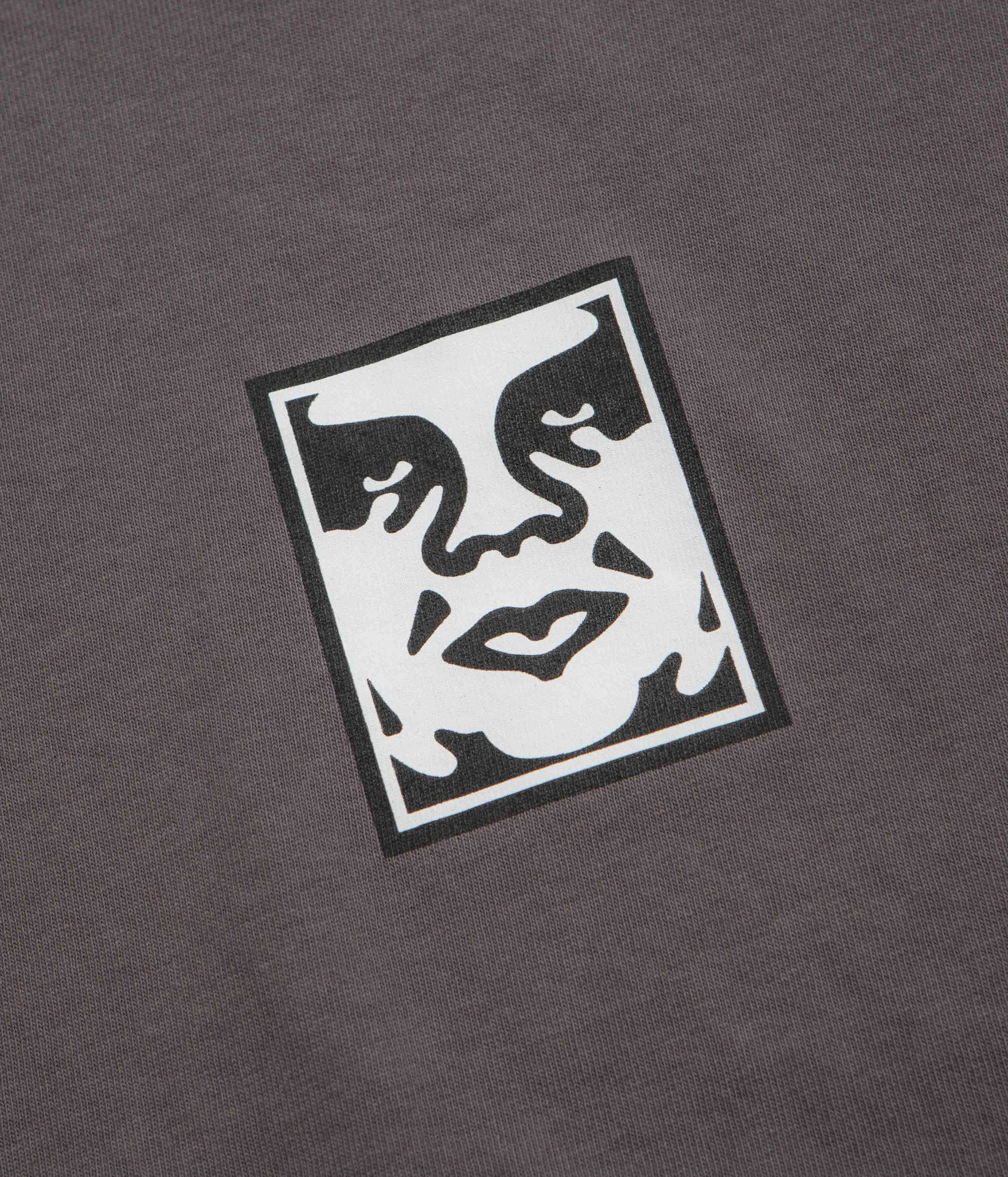 Obey Icon Face T-Shirt - Pigment Dusty Black Layerable Look