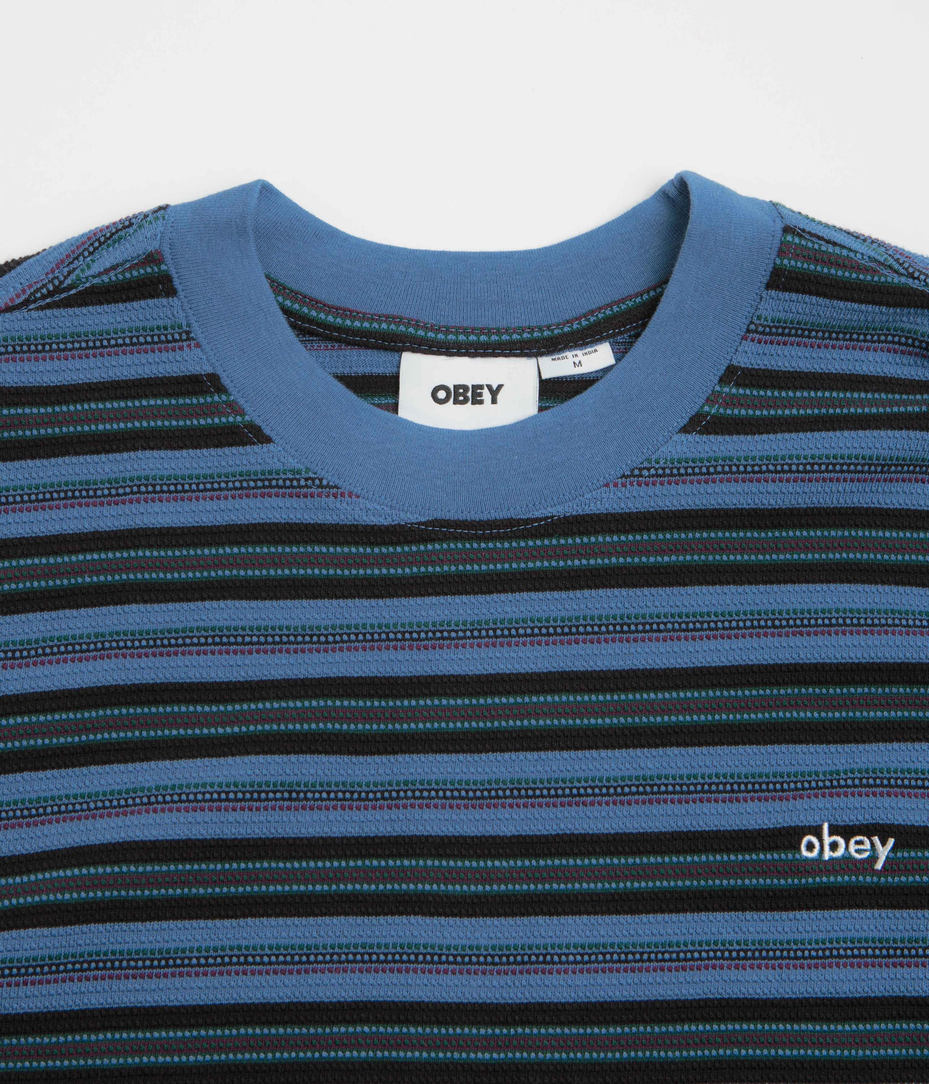 Obey Kenny Relaxed T-Shirt - Coronet Blue Multi Sublimation Printed Collar Stylish Casual