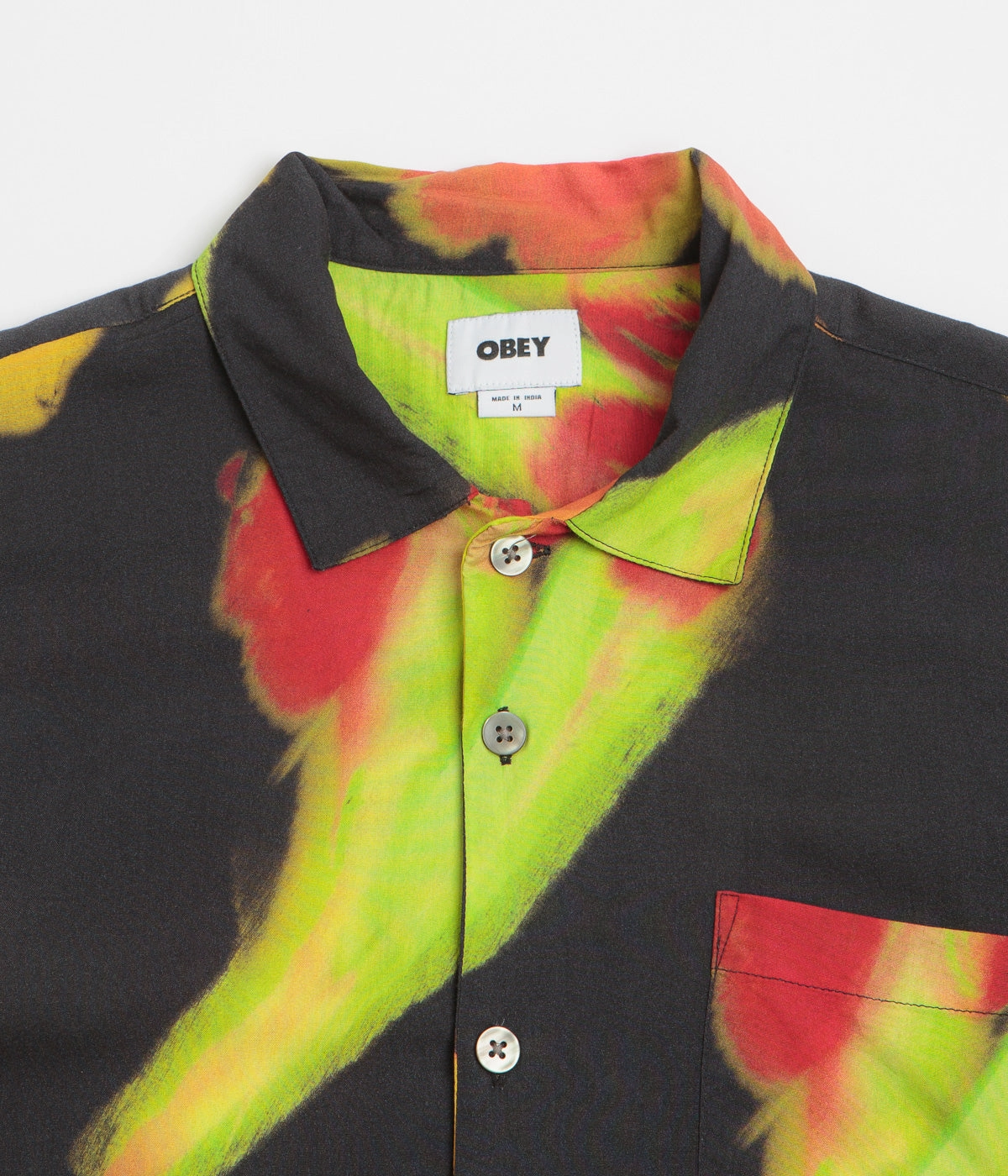 Obey Kinney Short Sleeve Shirt - Black Multi Relaxed Style