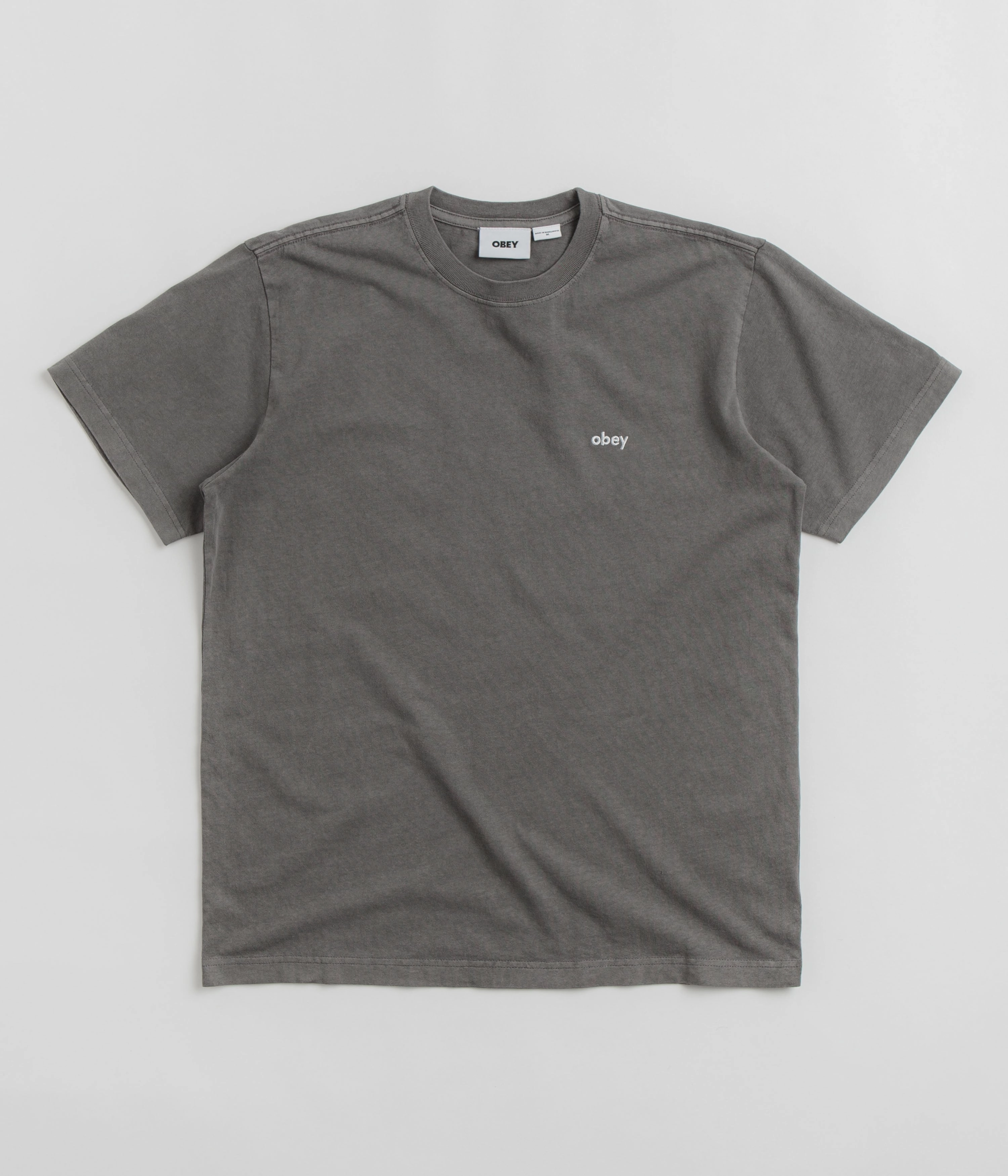 Obey Lowercase Pigment T-Shirt - Digital Black Longline Hemline