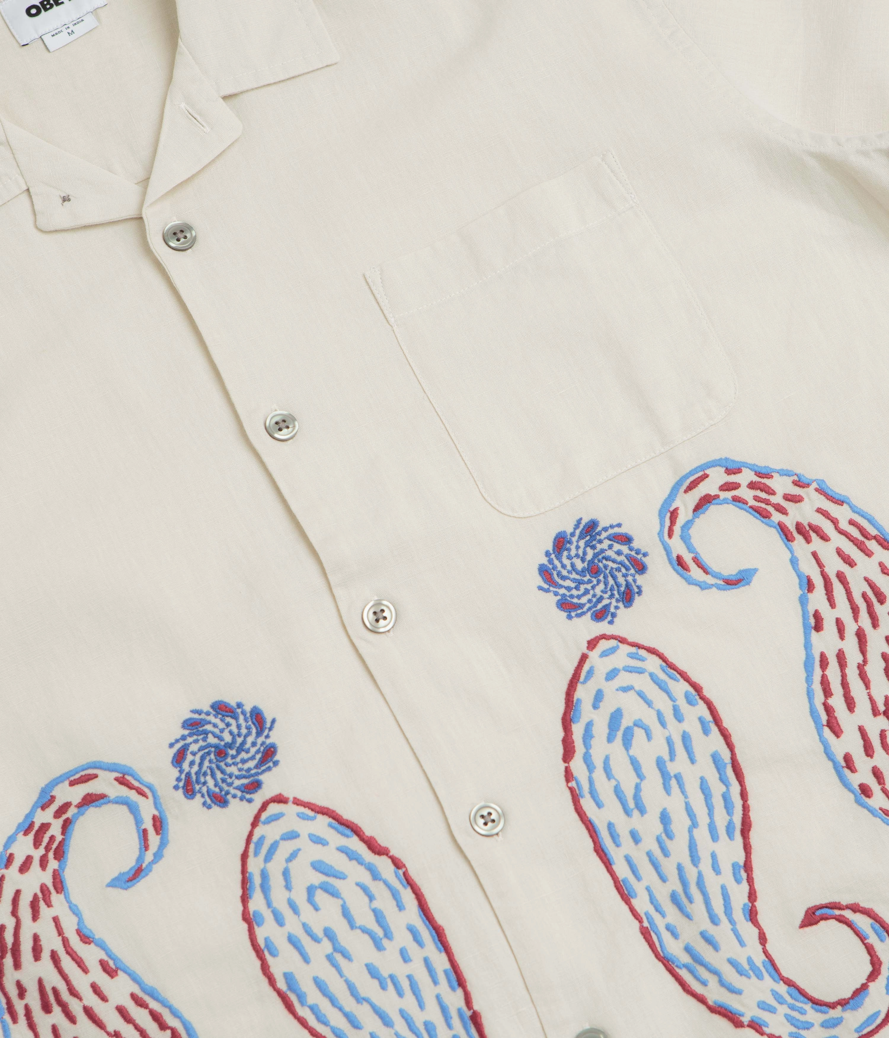 Obey Quentin Short Sleeve Shirt - Birch Multi Stretchable Cloth Adjustable Hem