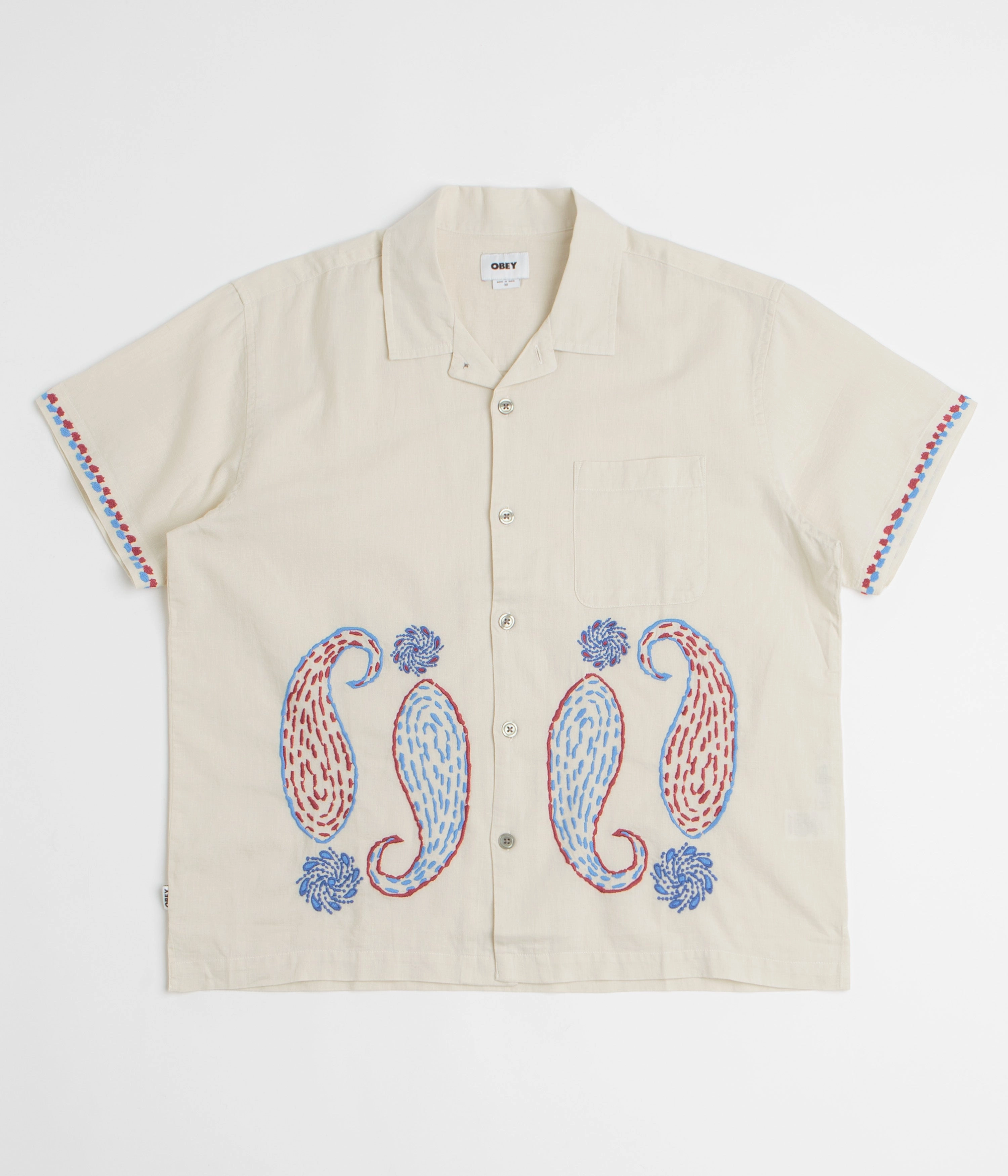 Obey Quentin Short Sleeve Shirt - Birch Multi All-Weather Ready adult clothing