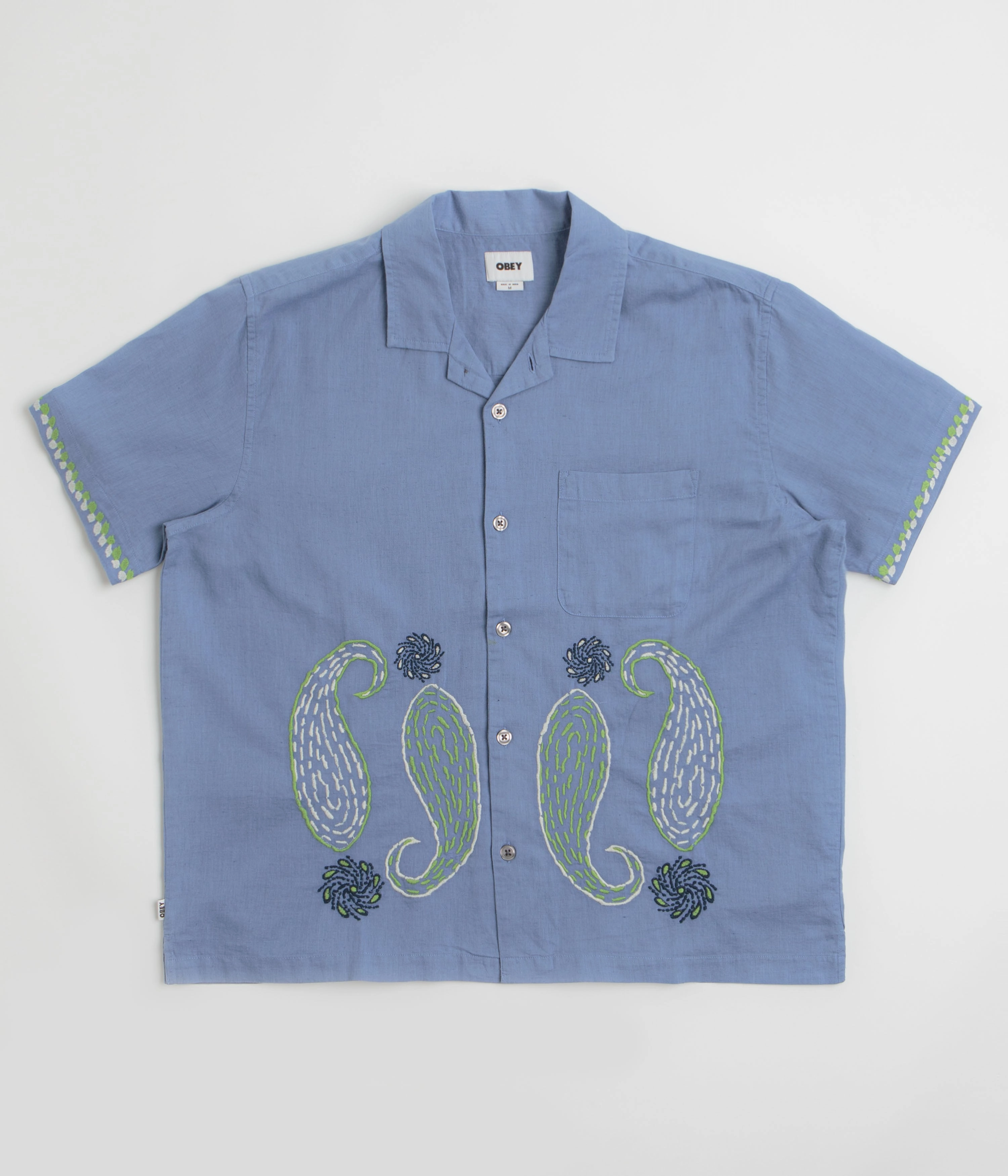Youthful Vibe Obey Quentin Short Sleeve Shirt - Colony Blue Multi