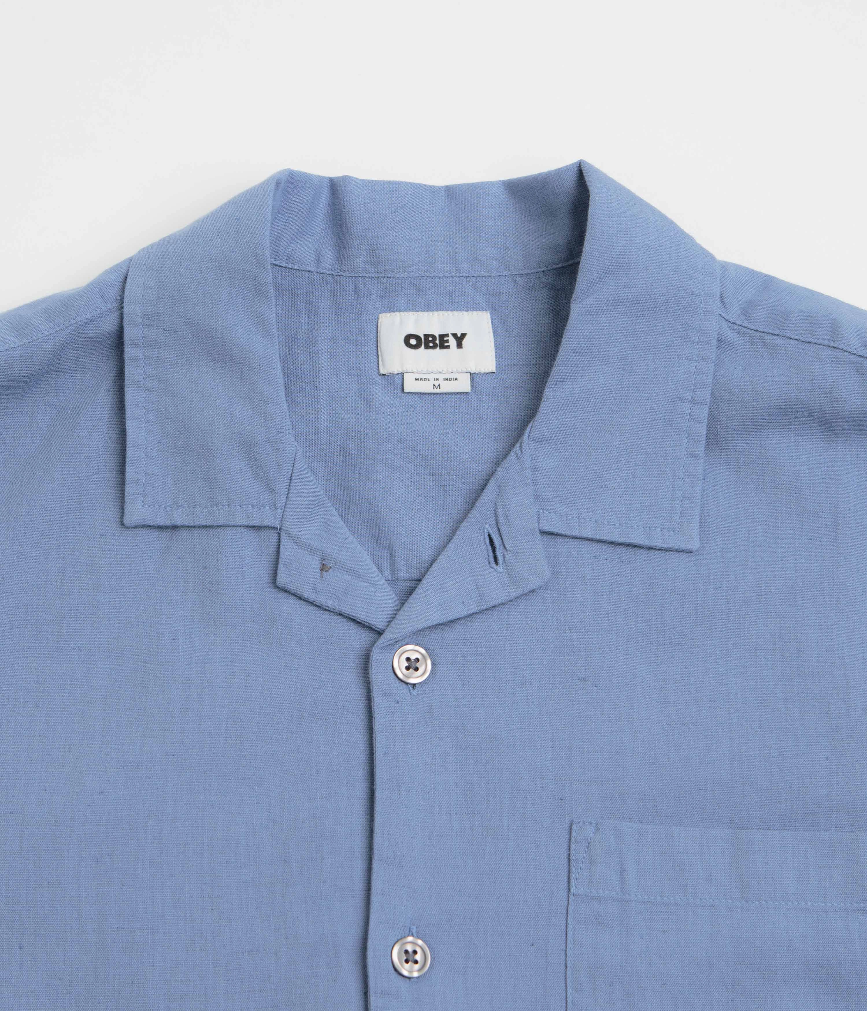 Winter Essentials Subtle design Obey Quentin Short Sleeve Shirt - Colony Blue Multi