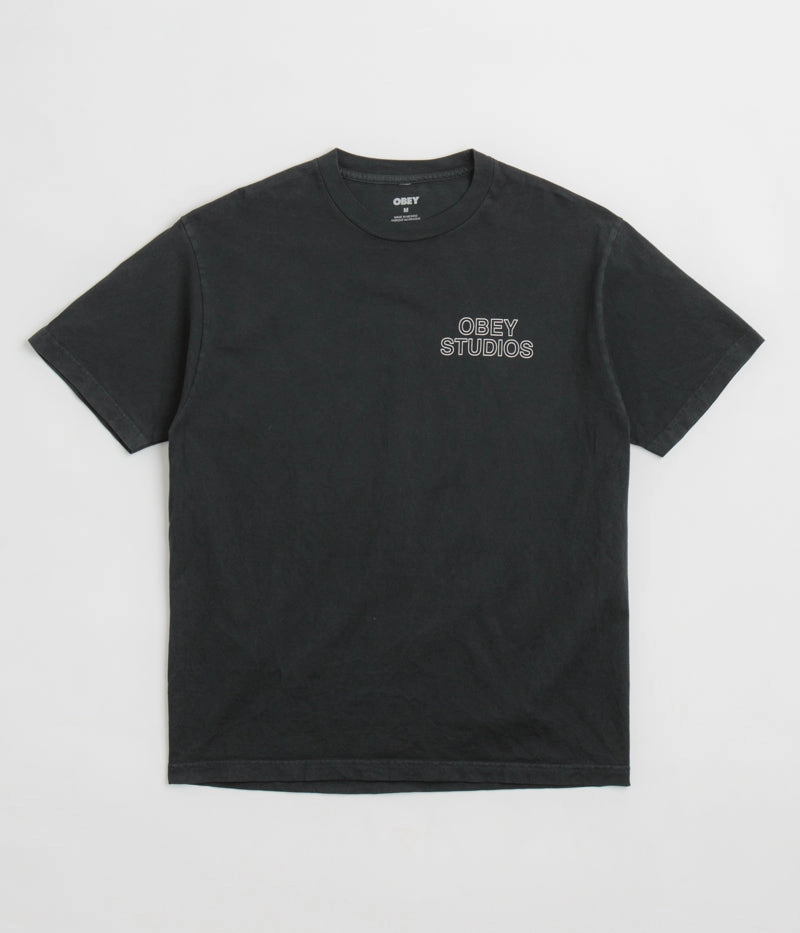 Classic Smart On-the-Go Fashion Obey Studios Outline T-Shirt - Pigment True Vintage Black