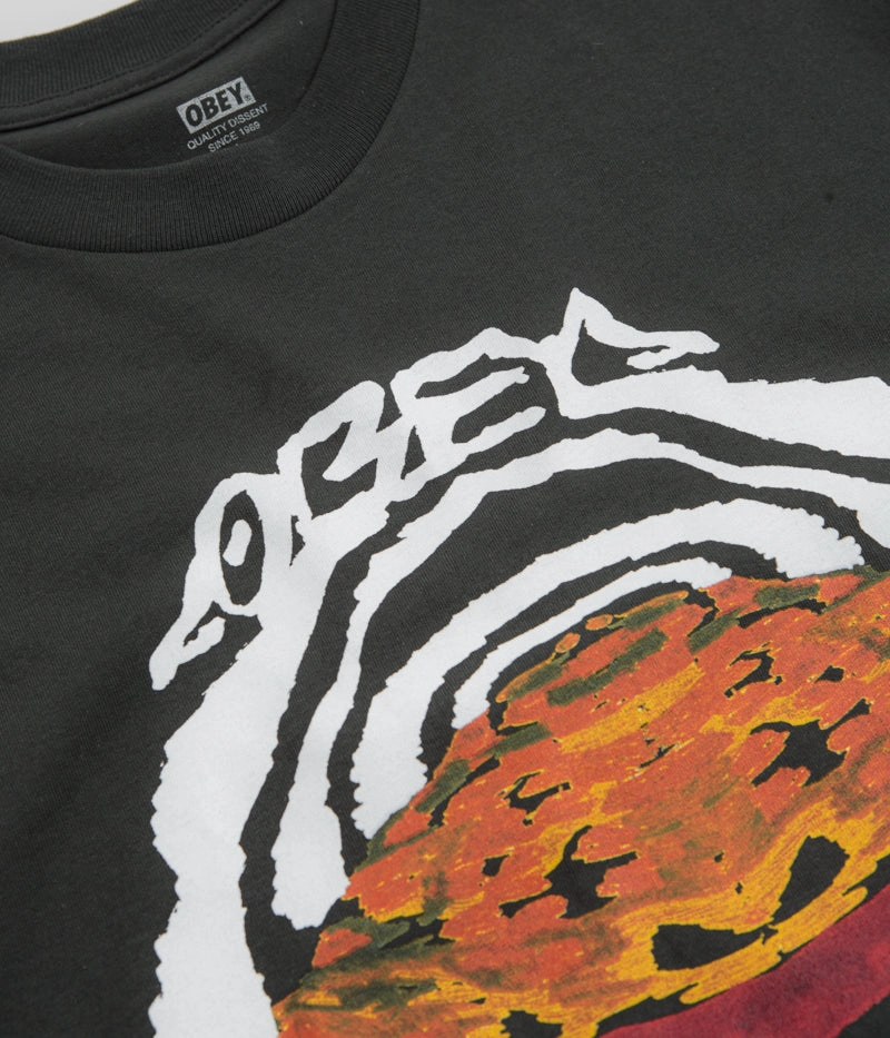 Obey Take The Leap T-Shirt - Vintage Black Simple Yet Cozy