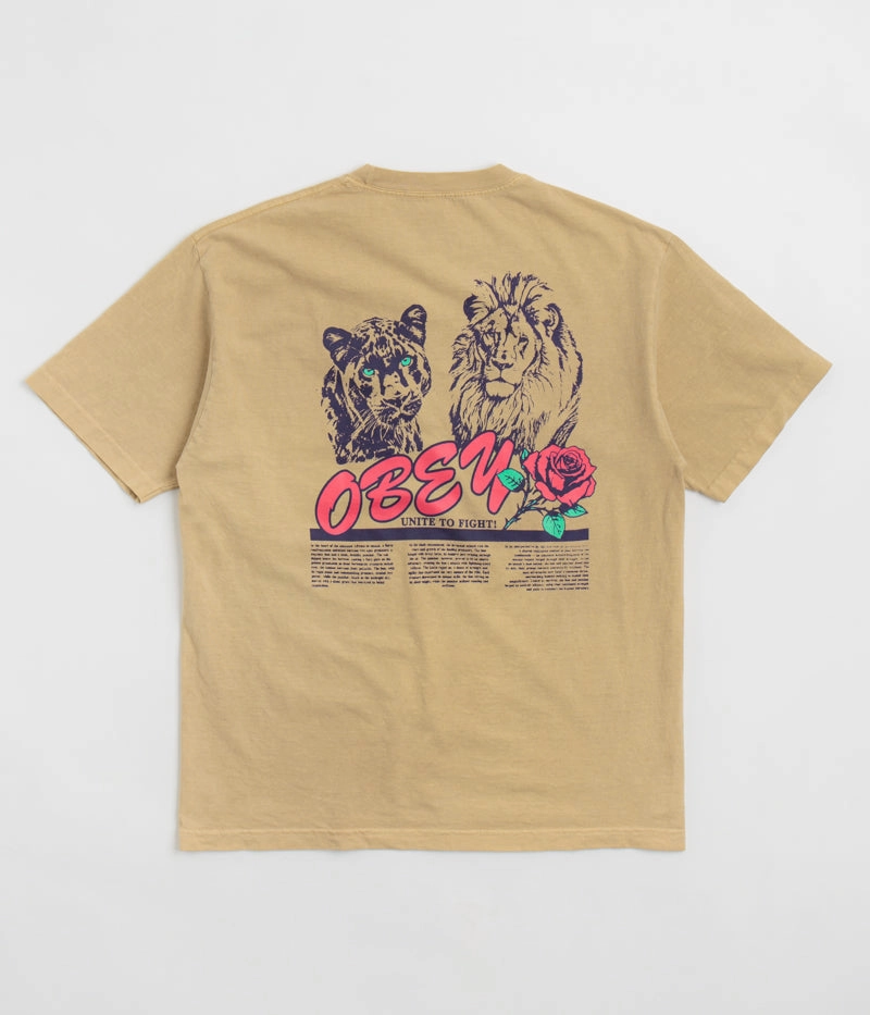 Skin Friendly Blends Obey Unite & Fight T-Shirt - Pigment Light Khaki