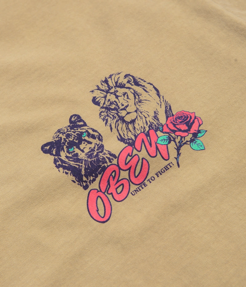 Light and Comfortable in demand Obey Unite & Fight T-Shirt - Pigment Light Khaki
