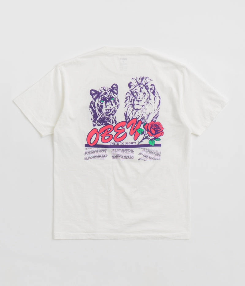 Obey Unite & Fight T-Shirt - Pigment Vintage White Outdoor Leisure Look