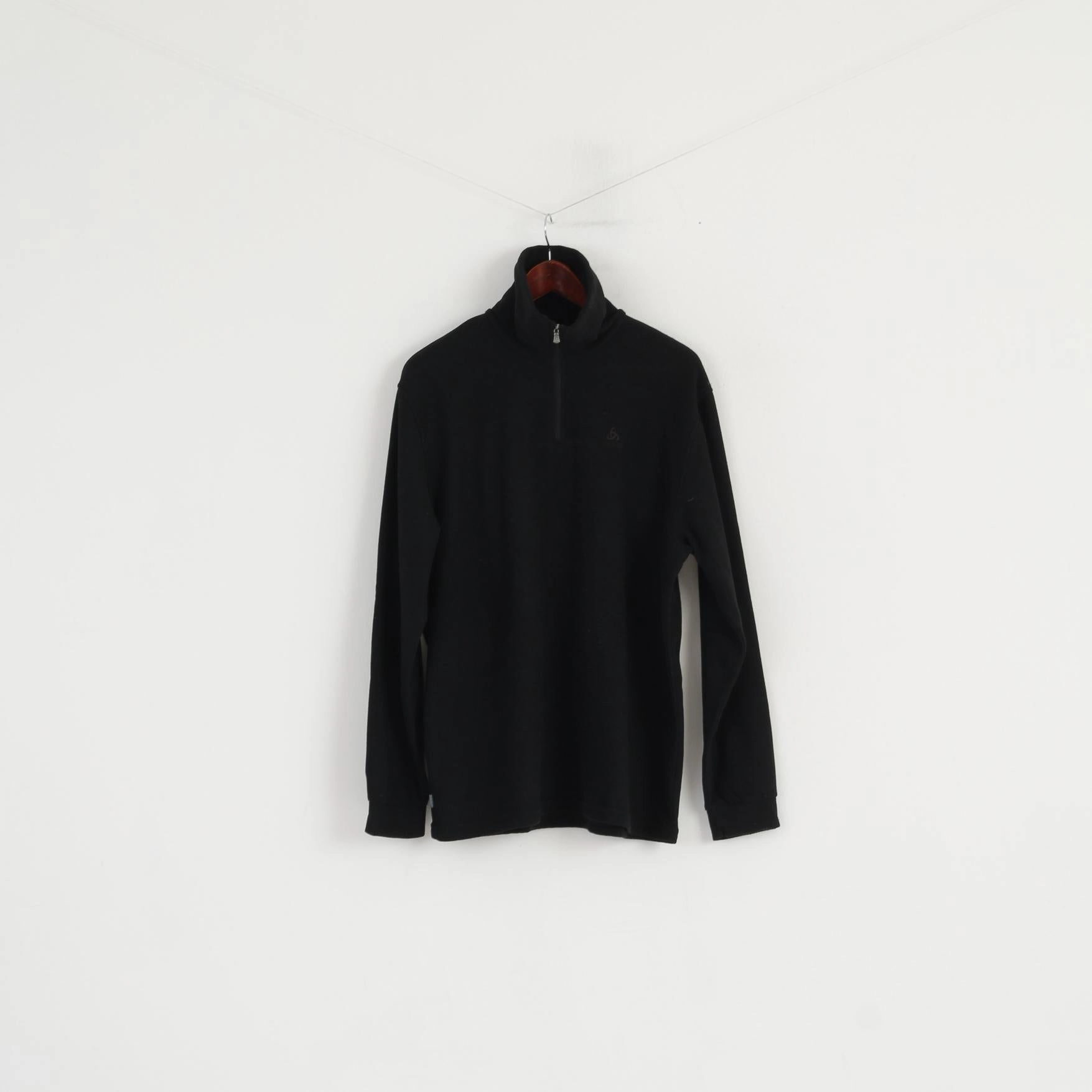 ODLO Men XL Fleece Top Black Stretch Zip Neck Long Sleeve Activewear Top Weekend Active product loop stability