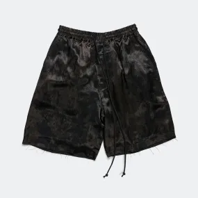 Ultra Breathable Lined Elasticed Shorts - Black Vintage Splatter