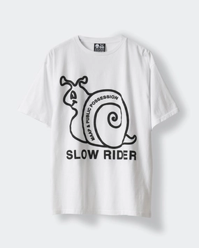 Slow Rider Tee x PUBLIC POSSESSION - White Stylish Look