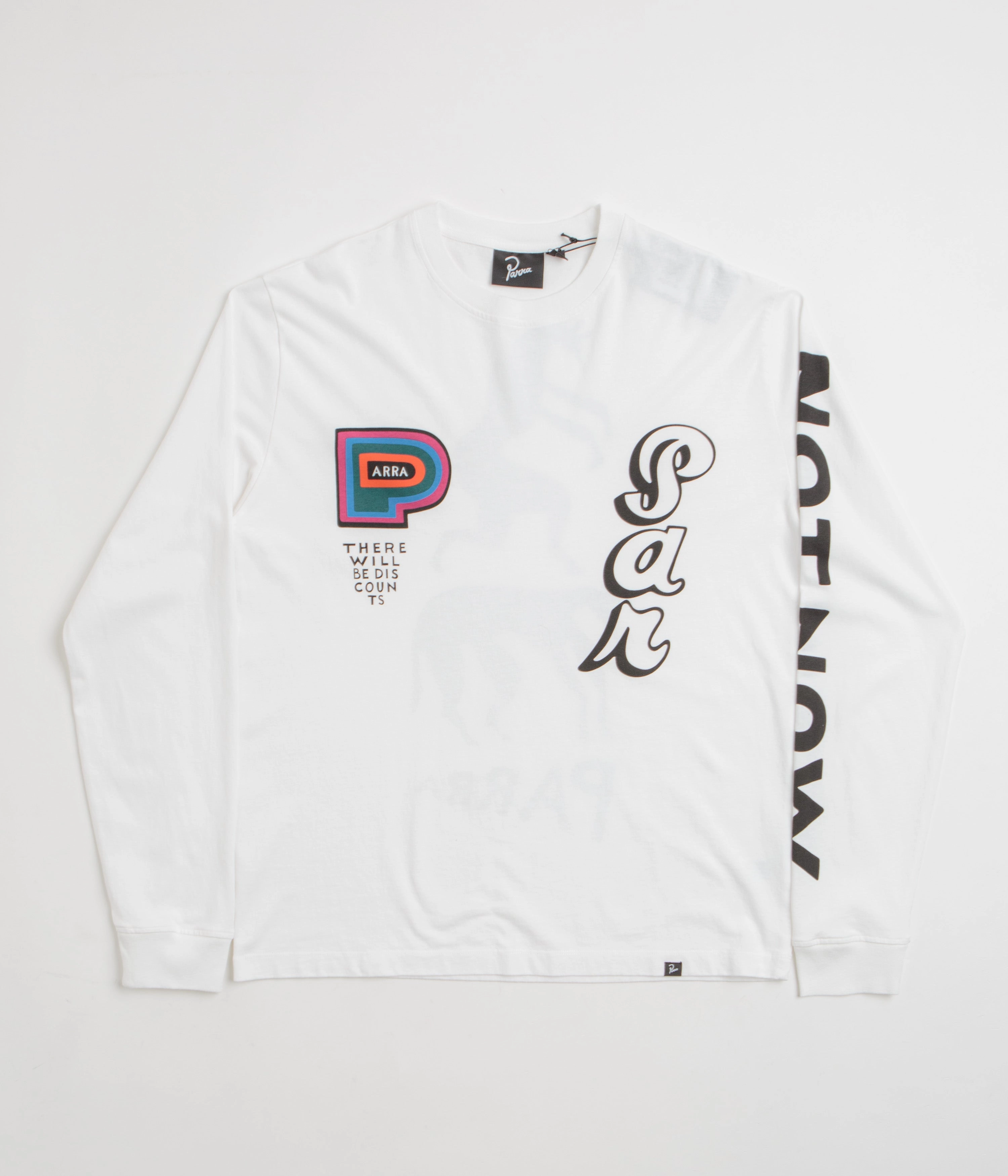 by Parra There Will Be Not Long Sleeve T-Shirt - White Versatile Style Trend Urban Style Trend