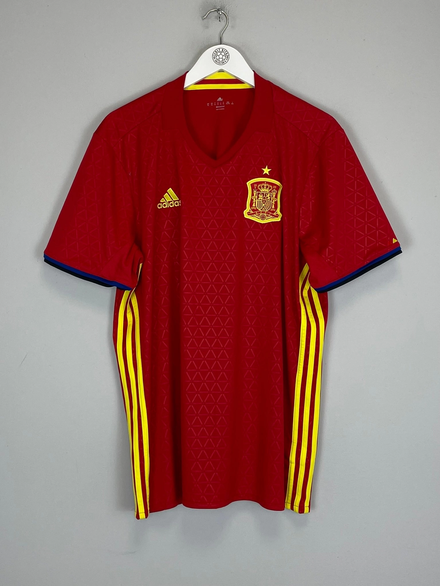 2016/17 SPAIN HOME SHIRT (XL) ADIDAS Lightweight Thermal Fabric Dynamic Wear