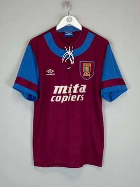 Non Restrictive Tailoring 1992/93 ASTON VILLA HOME SHIRT (L) UMBRO