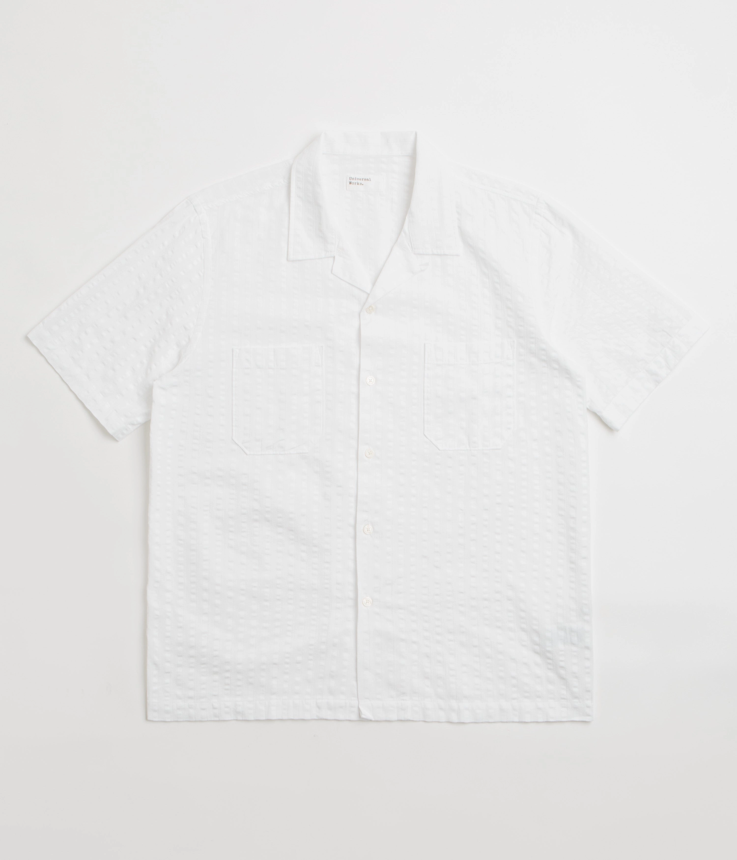 Year-Round Wear Tagless Design Universal Works Sal Road Shirt - White