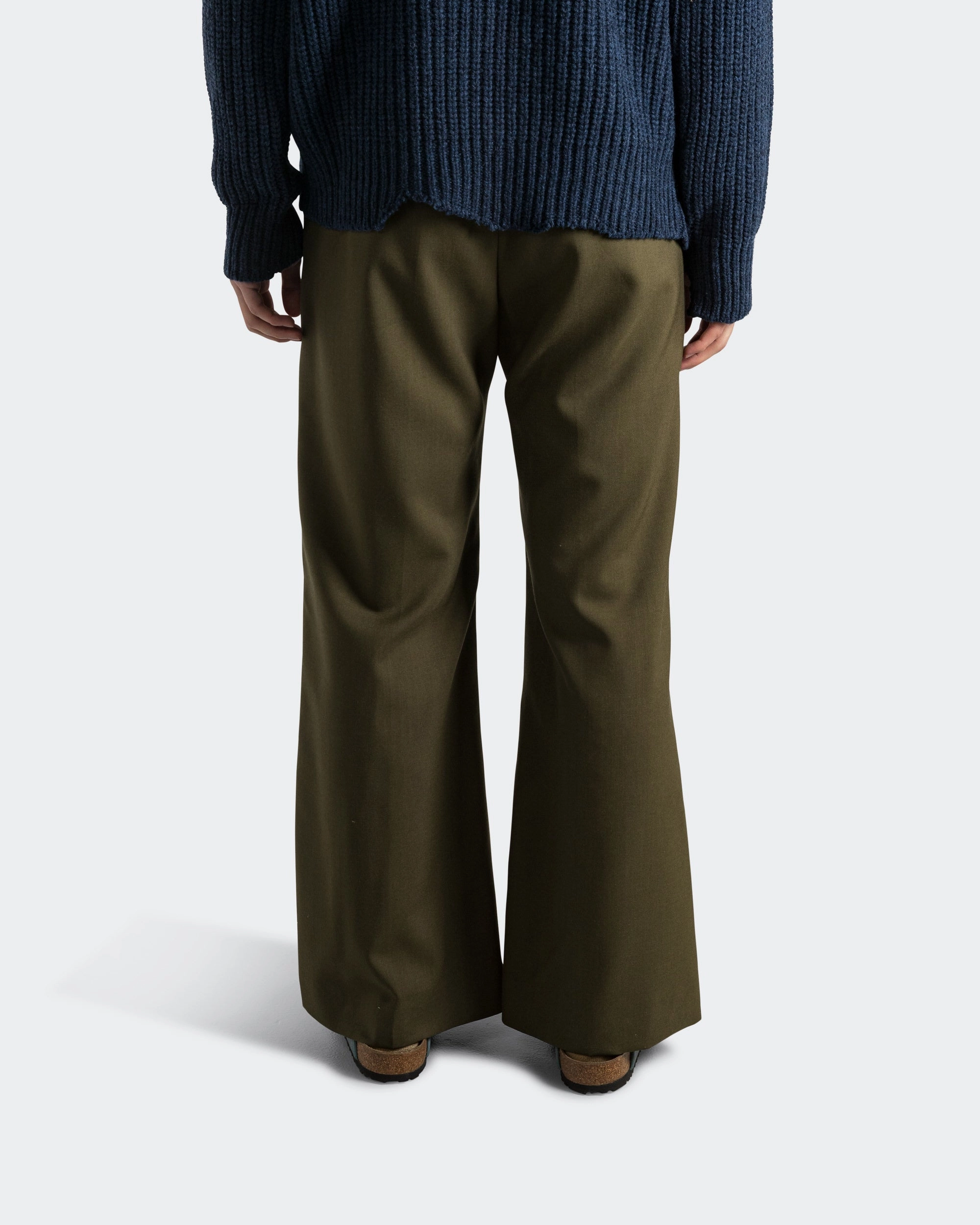 Tropical Wool Trousers - Deep Sage Perfect Look