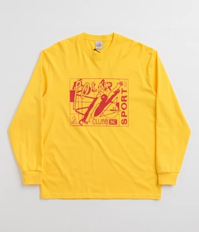 Seam Free Edging Stretch Jersey Knit Polar Clubb Inc Long Sleeve T-Shirt - Lemon