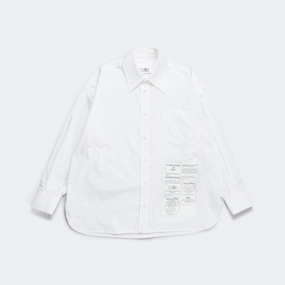 Wardrobe Essential Long Sleeve Patch Shirt - White