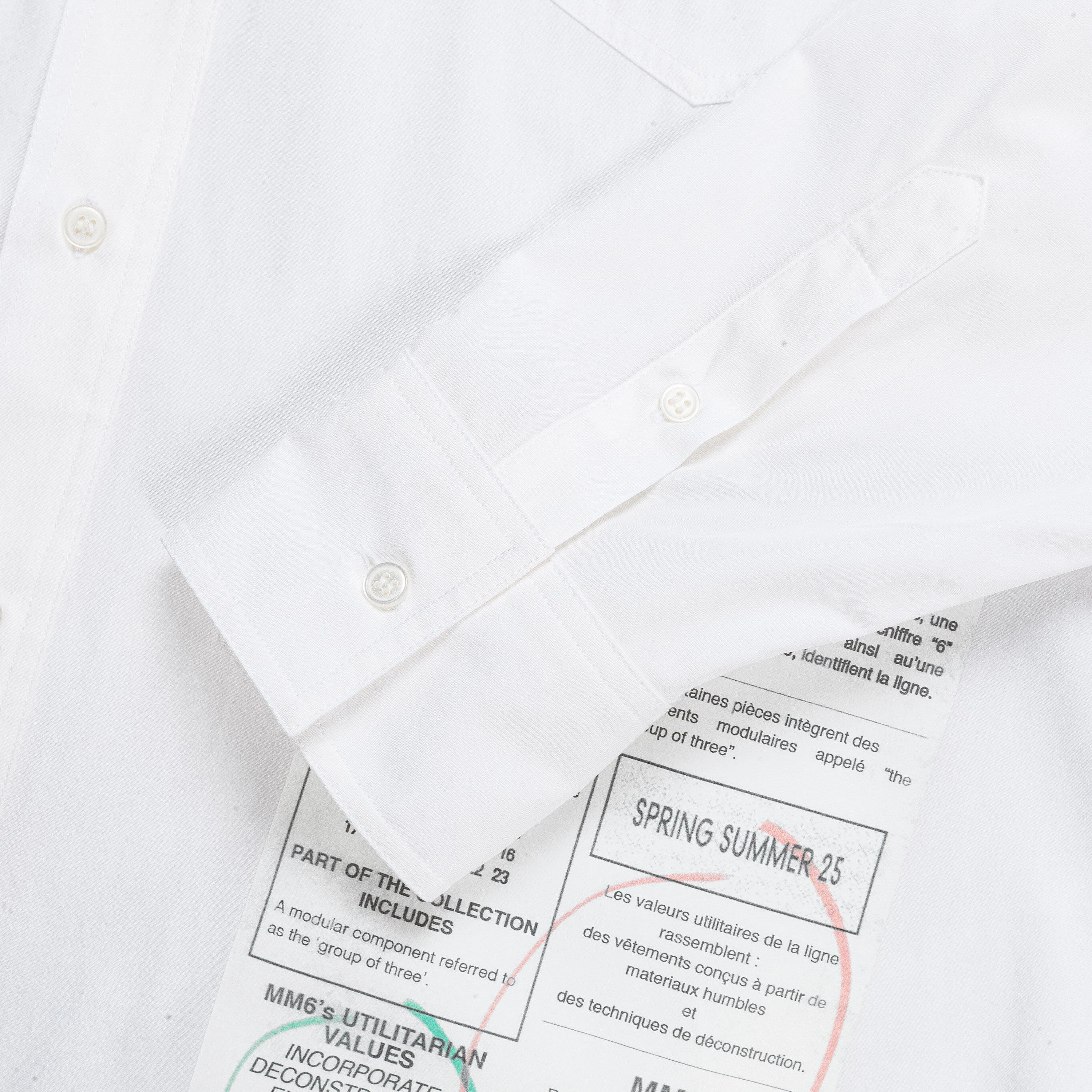 Unique Design Long Sleeve Patch Shirt - White