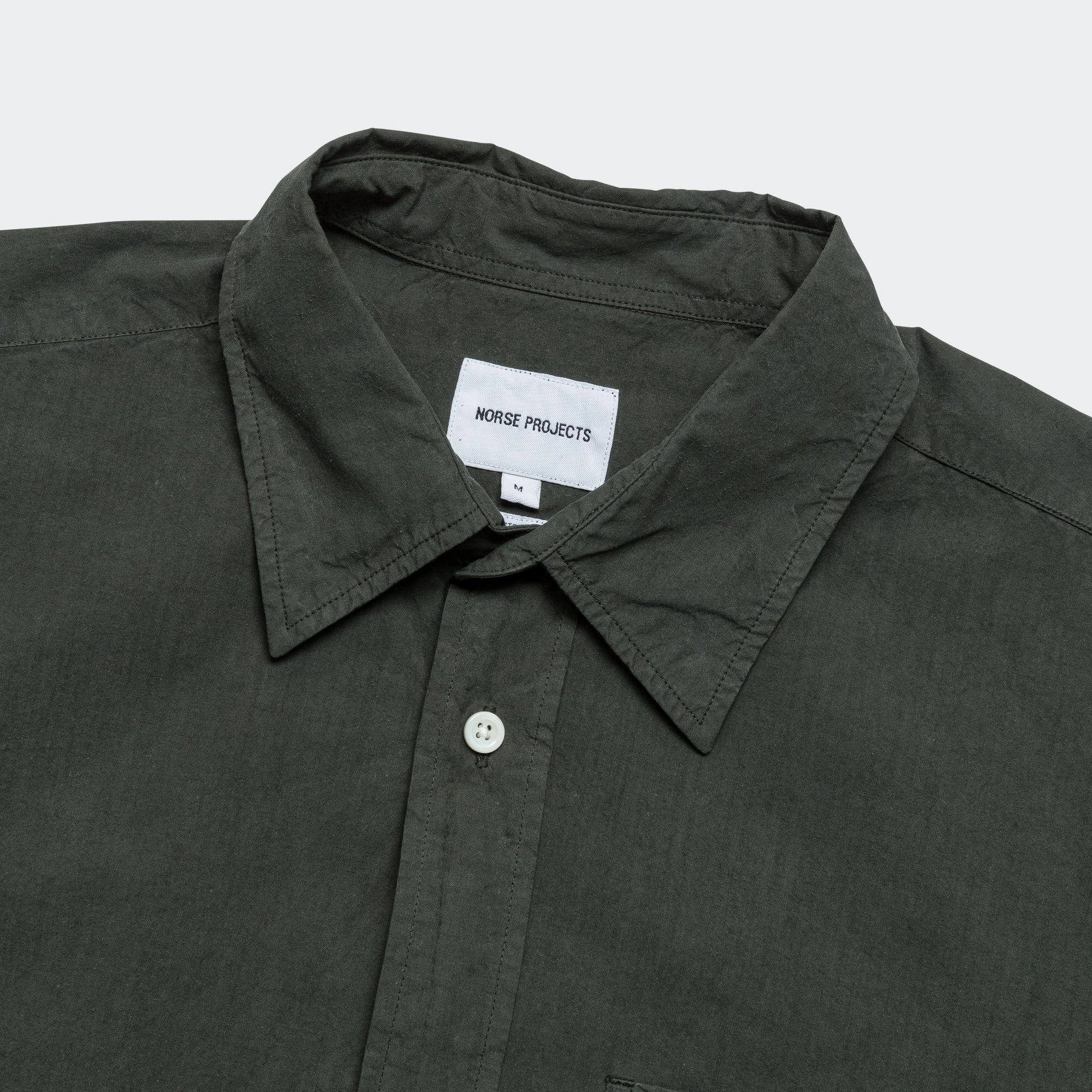 Wrinkle-Resistant Ole Cotton Tencel Shirt - Black Olive