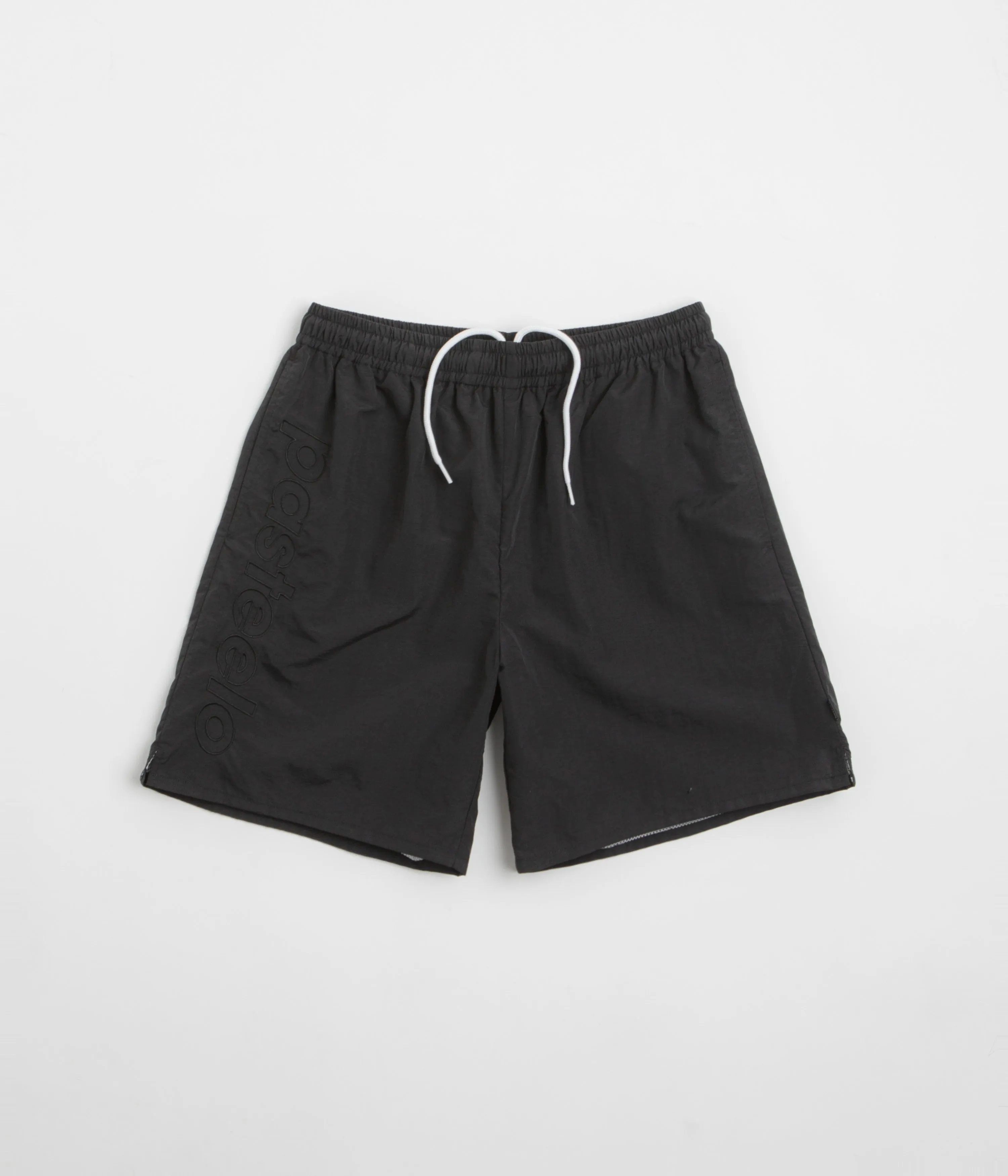 Pasteelo Script Active Shorts - Black earthy shades Trendy Comfort