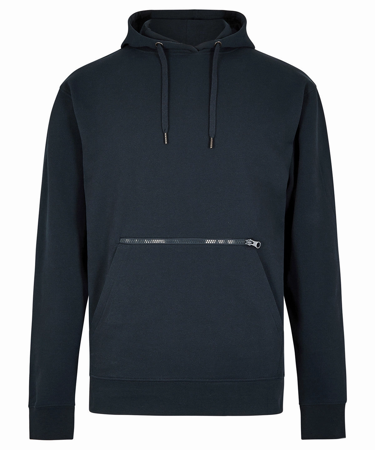 Layered Hood Design Regular Fit Pique Hoodie With Zipped Pocket | NAVY