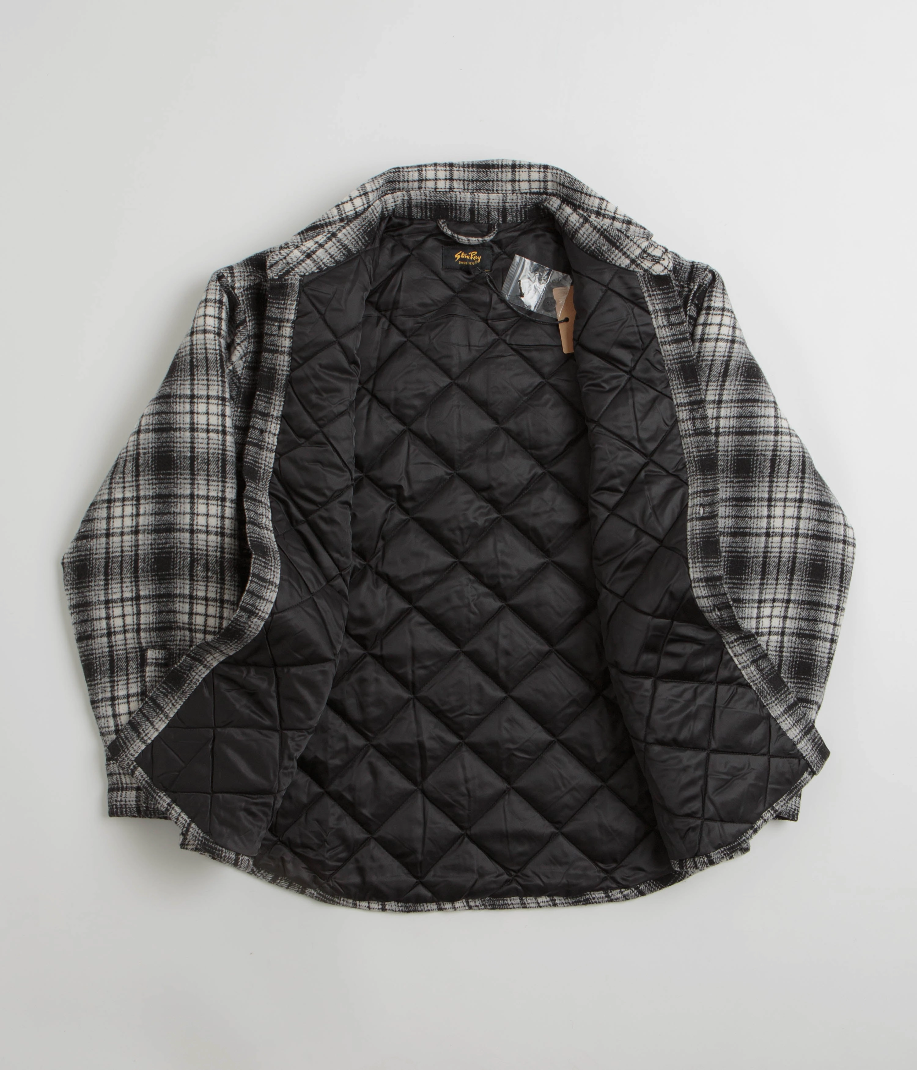 Stan Ray Quilted Plaid Overshirt - Blue Adjustable Drawstring Waist Fashionable Style