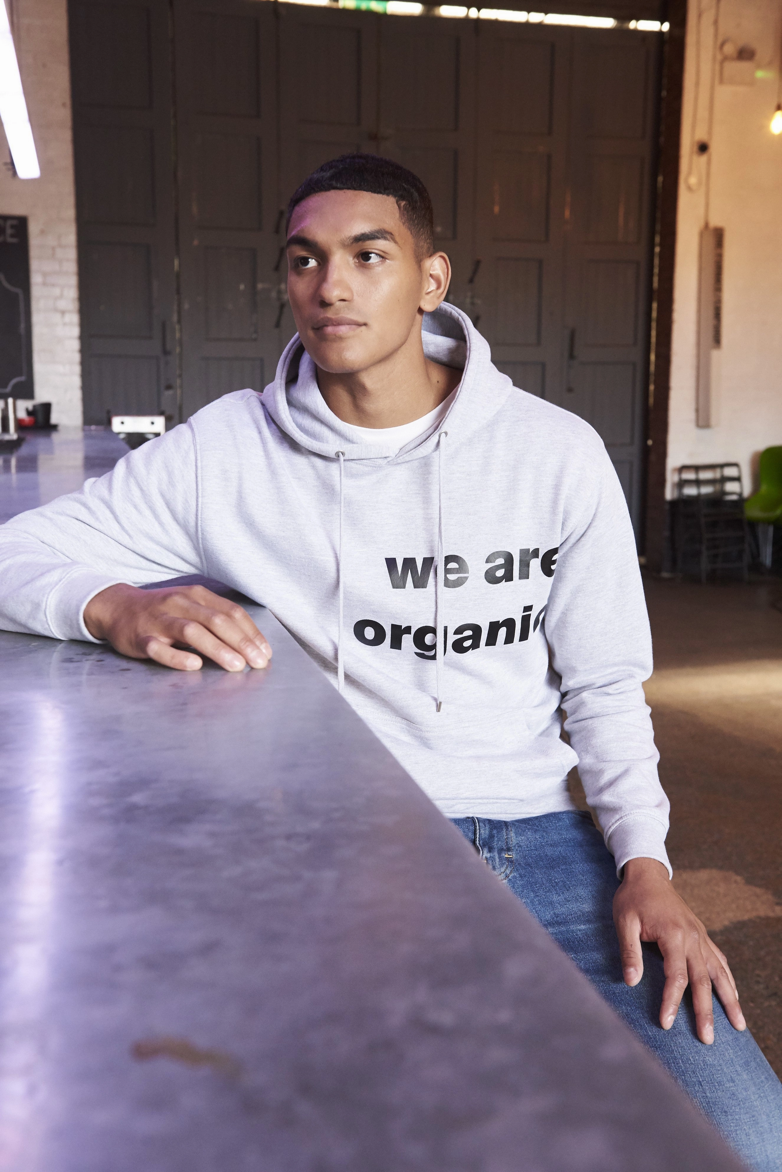 Organic Hoodie | ARCTIC WHITE Winter Fashion Fleece Lining