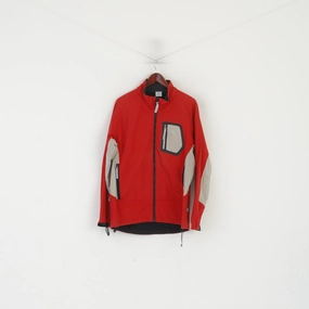 Padded collar Generic Oursky Men XL Jacket Red Softshell  Polartec Full Zipper Nylon Windproof Outdoor Top