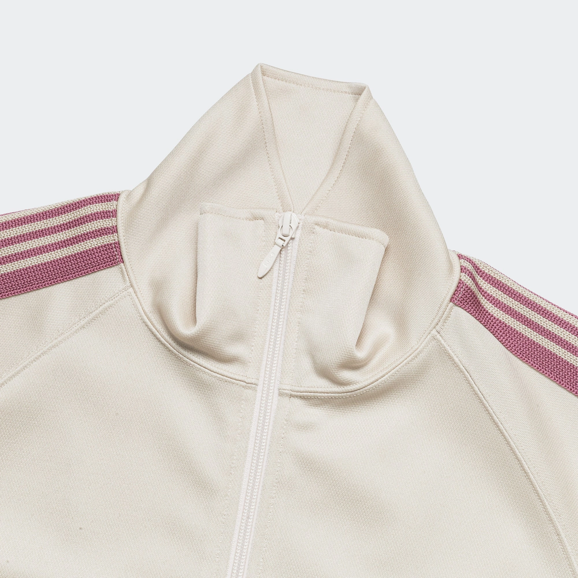 Hoodie Style Track Jacket - Ivory Poly Smooth
