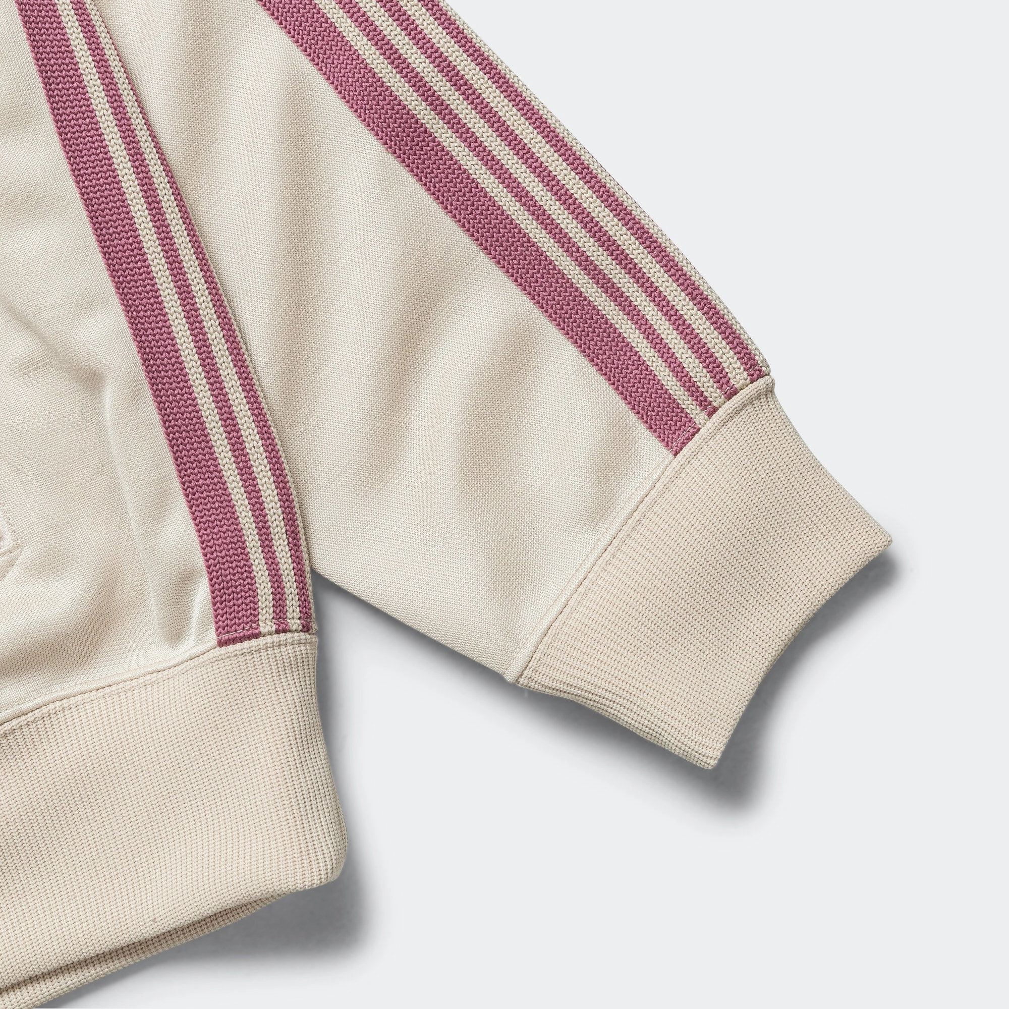 Track Jacket - Ivory Poly Smooth Urban Hoodie